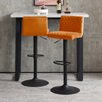 Ainpecca-Official Store Ainpecca Velvet Bar Stools Set of 2 with Diamo