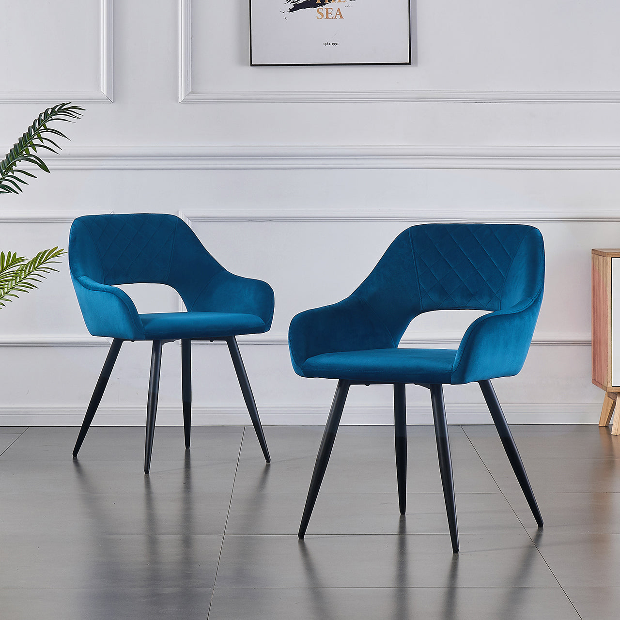 Ainpecca-Official Store Ainpecca Velvet Padded Dining Chairs Set of 2/