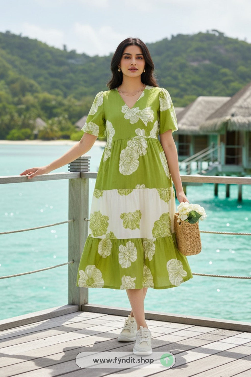 Max Women's Printed Sleeveless Midi Dress – Effortless Elegance for Every Occasion