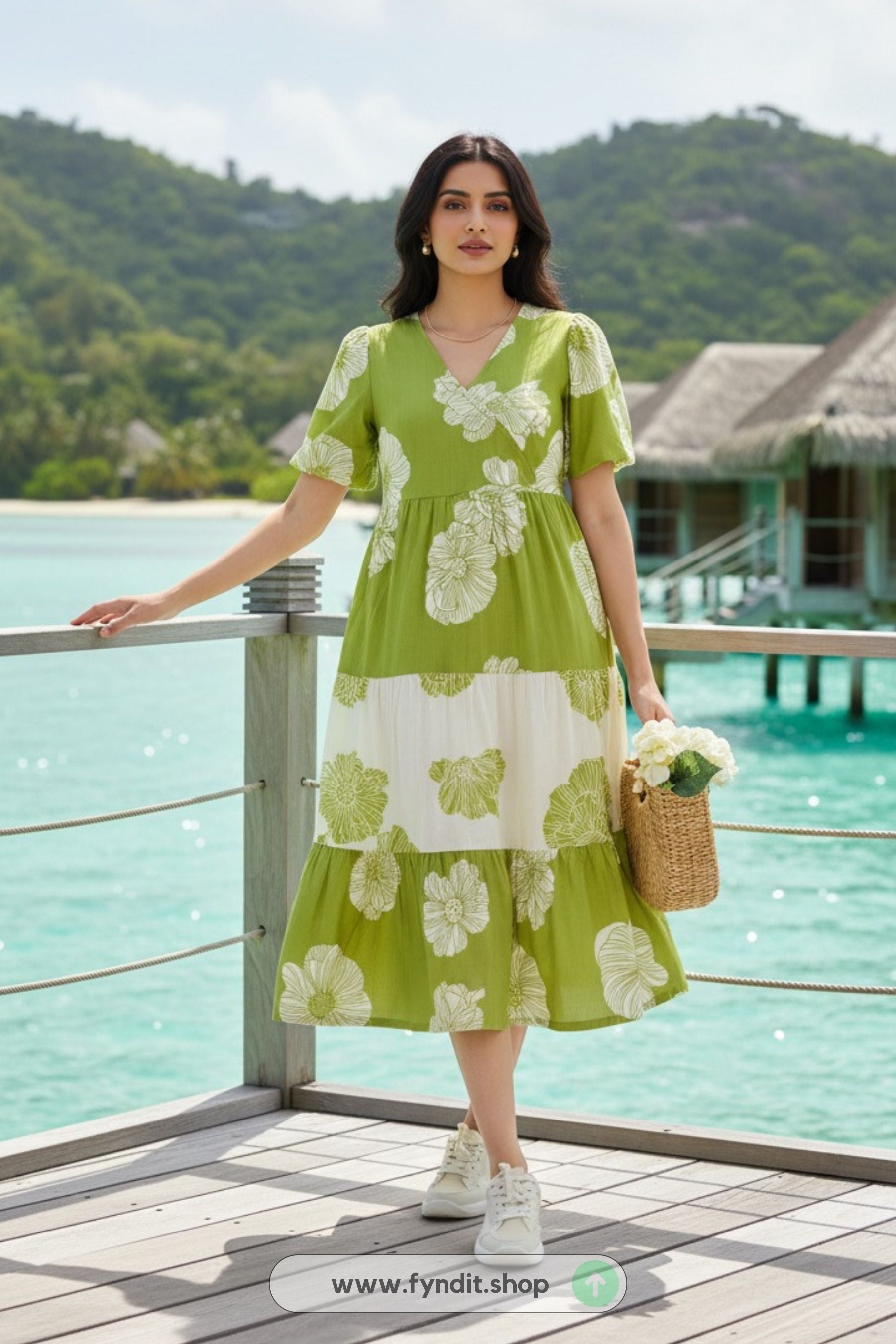 Max Women's Printed Sleeveless Midi Dress – Effortless Elegance for Every Occasion