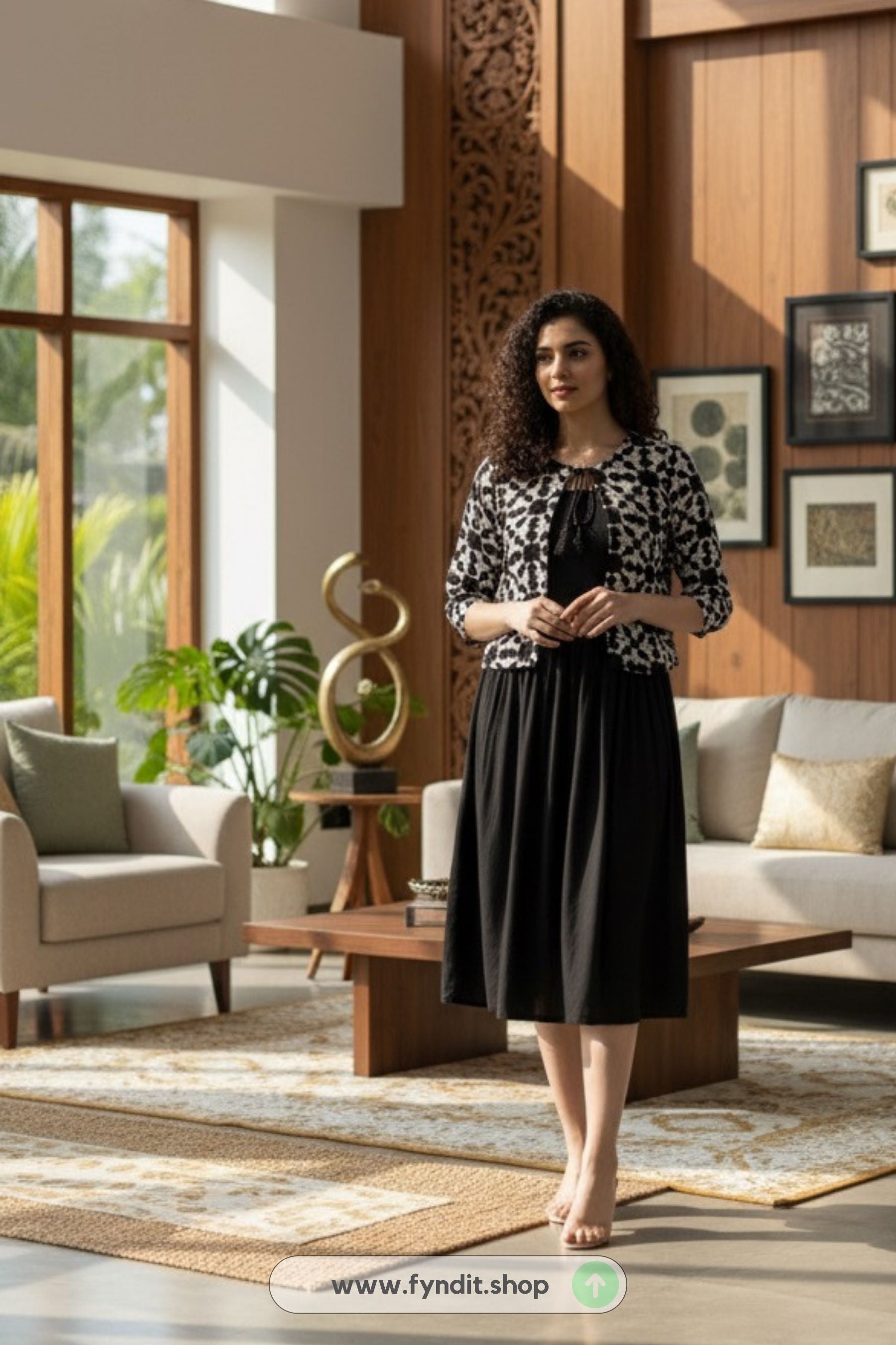 Elevate Your Style: The DEEBACO Geometric Printed Western Dress — Where Comfort Meets Chic