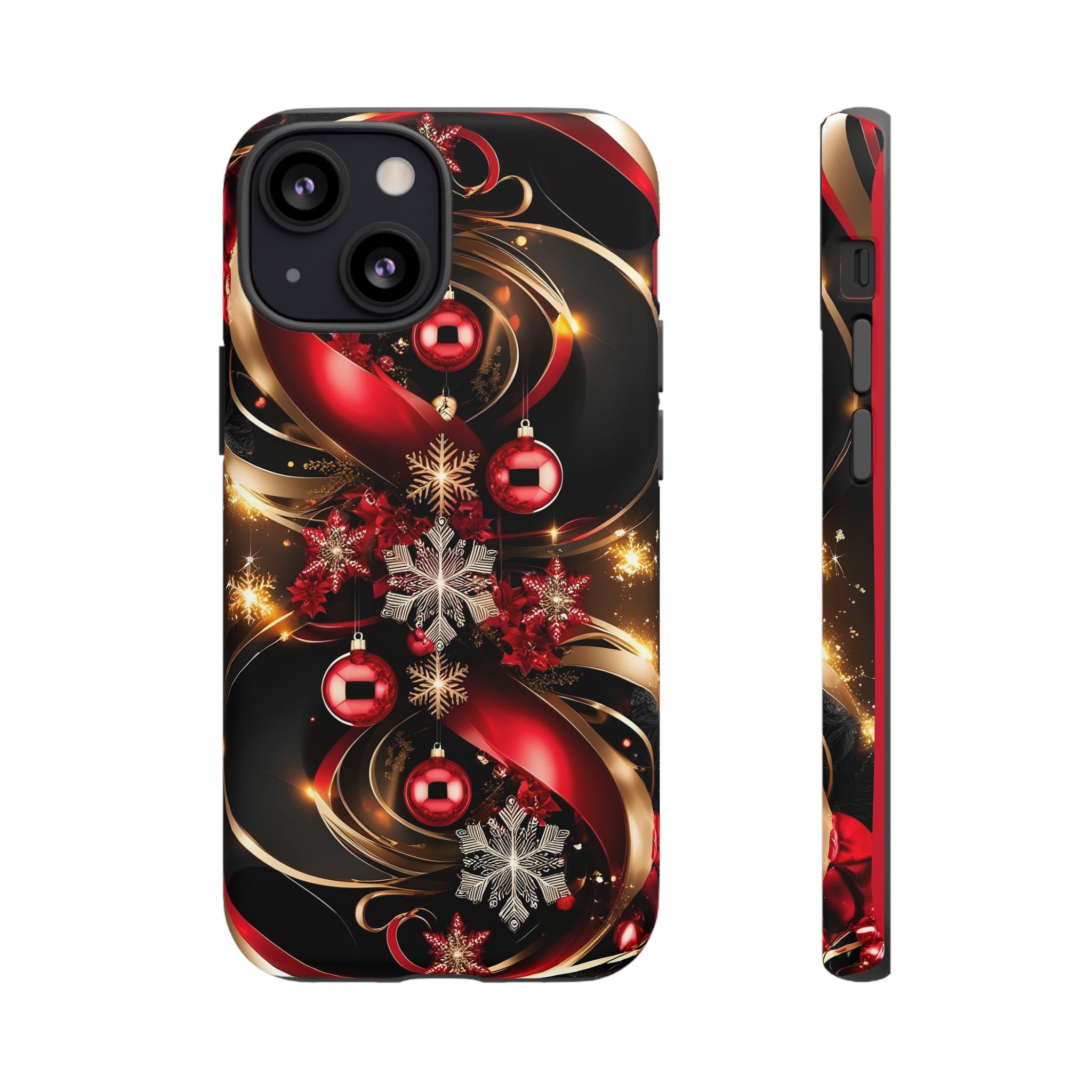 Christmas Red and Gold Phone Case - Tough Cases for Holiday Cheer