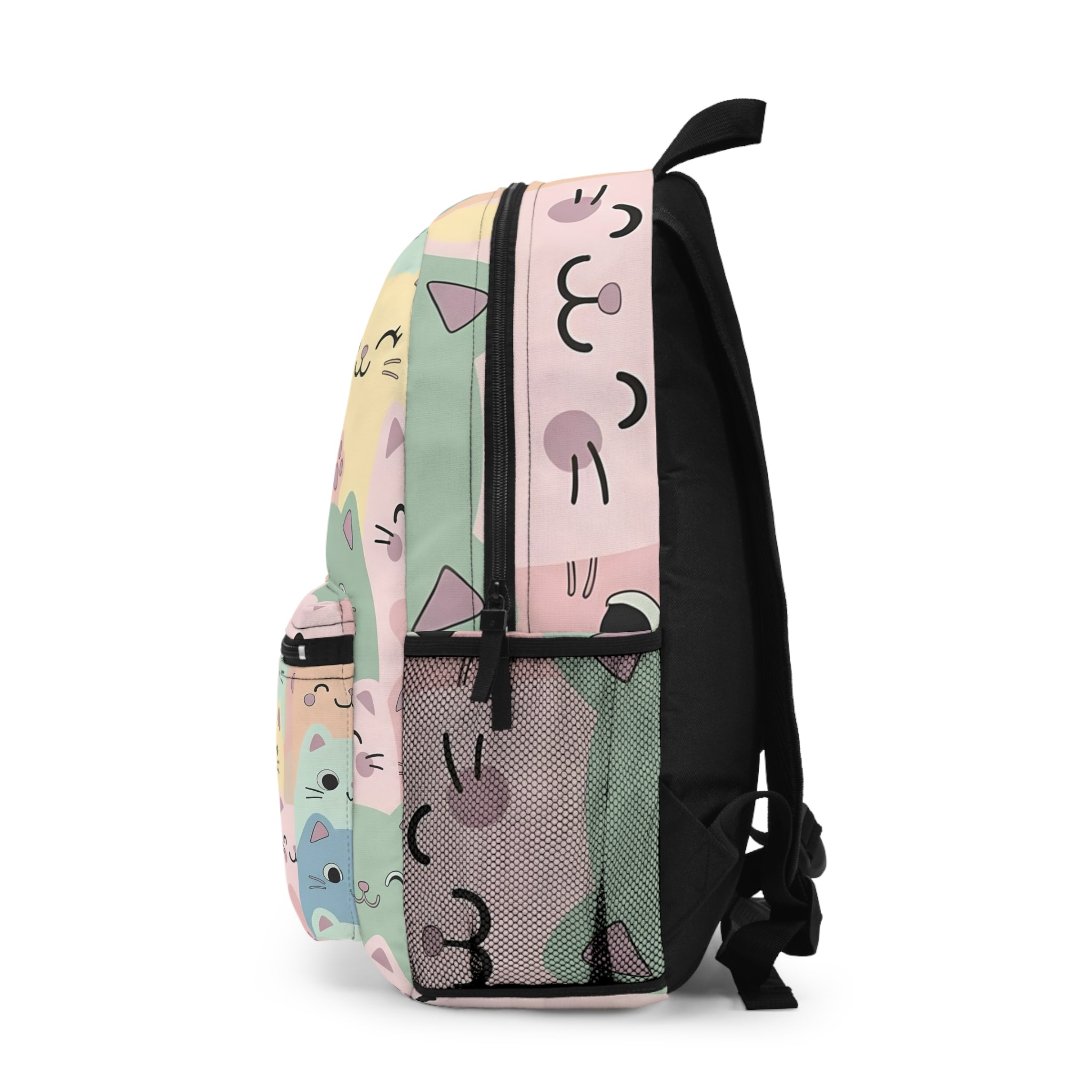 Pastel Cat Faces Backpack — Quiet Luxury Kawaii for Women, Teens & Travelers | Lightweight, Durable, Gift-Ready Everyday Carry with Chic Pastel Design
