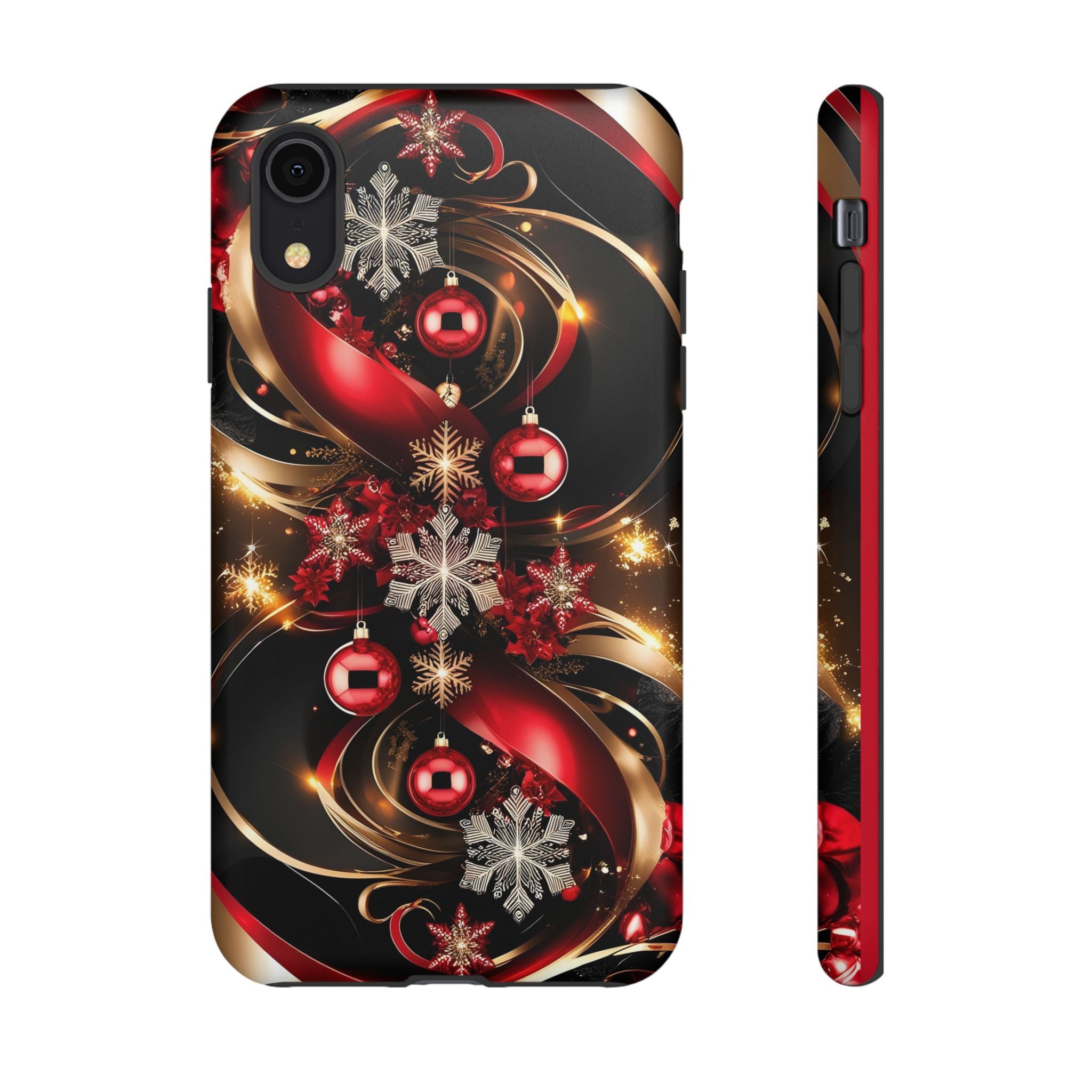 Christmas Red and Gold Phone Case - Tough Cases for Holiday Cheer