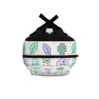 Kawaii Pastel Tech & Nature Backpack – Cute Cloud, Leaf & Flower Pattern