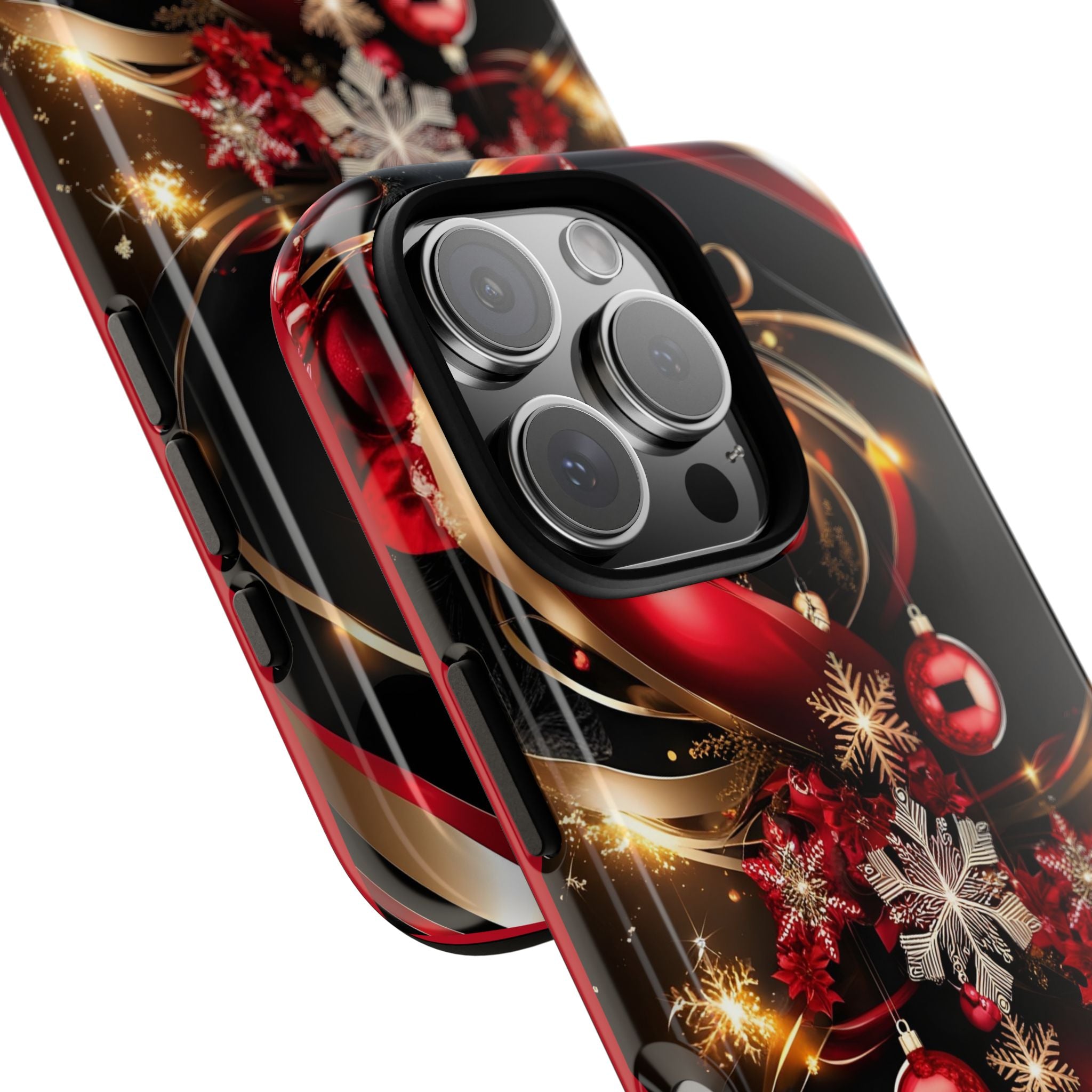 Christmas Red and Gold Phone Case - Tough Cases for Holiday Cheer