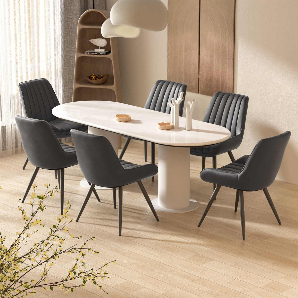 Nalupatio Modern Dining Chairs Set of 2 Black