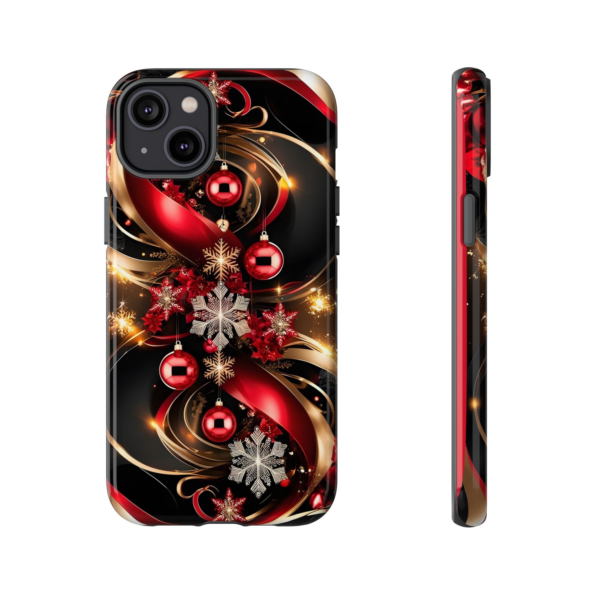 Christmas Red and Gold Phone Case - Tough Cases for Holiday Cheer