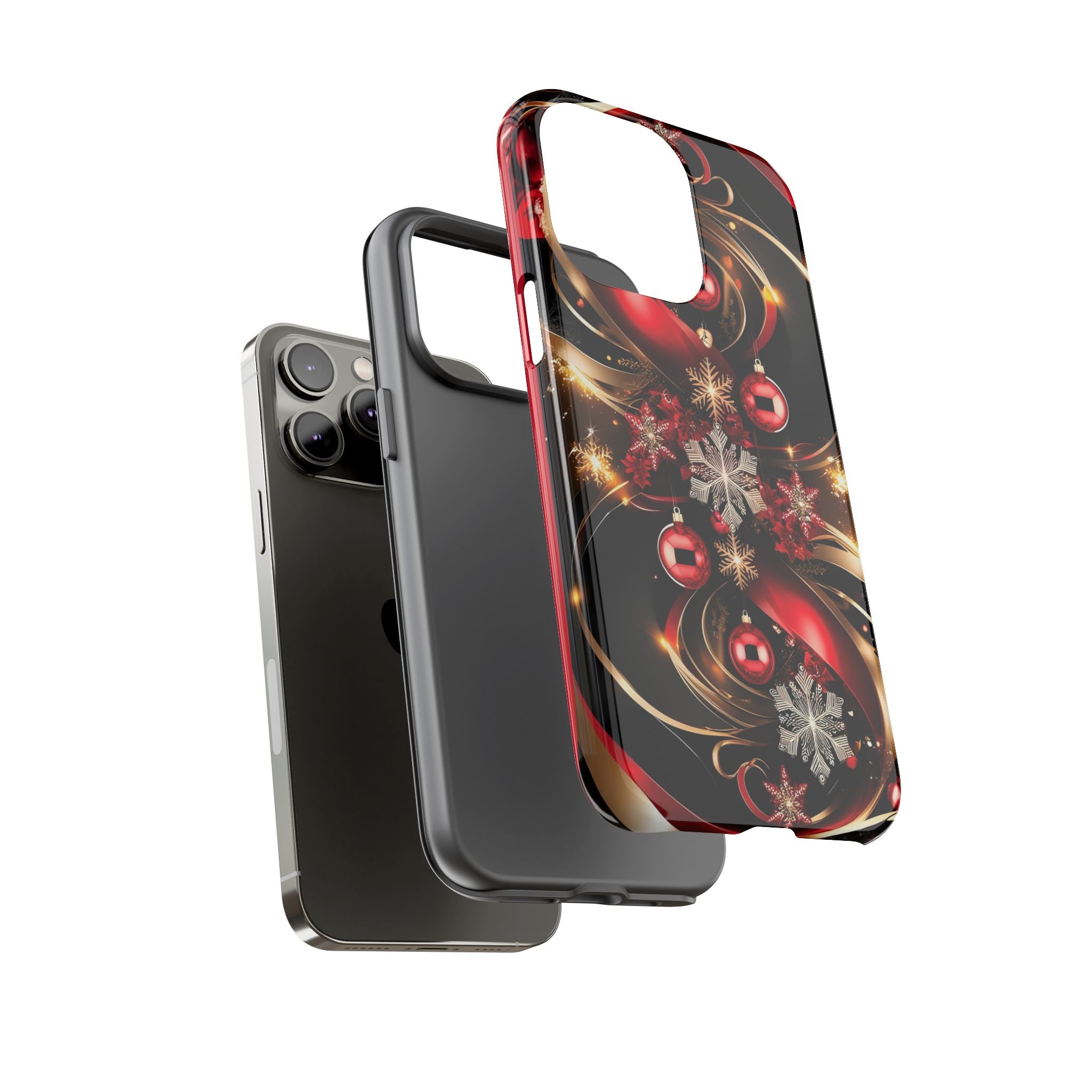 Christmas Red and Gold Phone Case - Tough Cases for Holiday Cheer