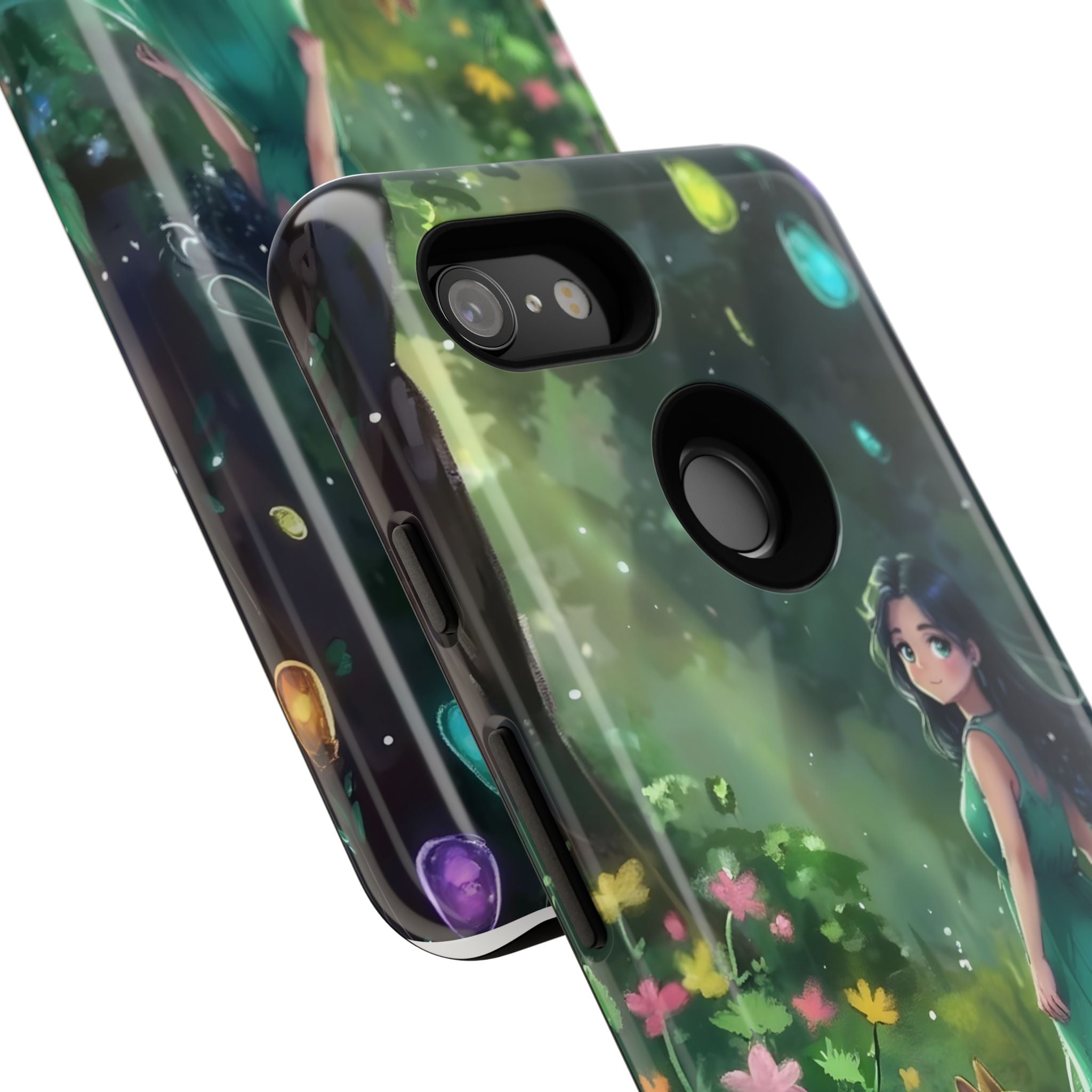 Whimsical Phone Case with Nature and Dog Artwork