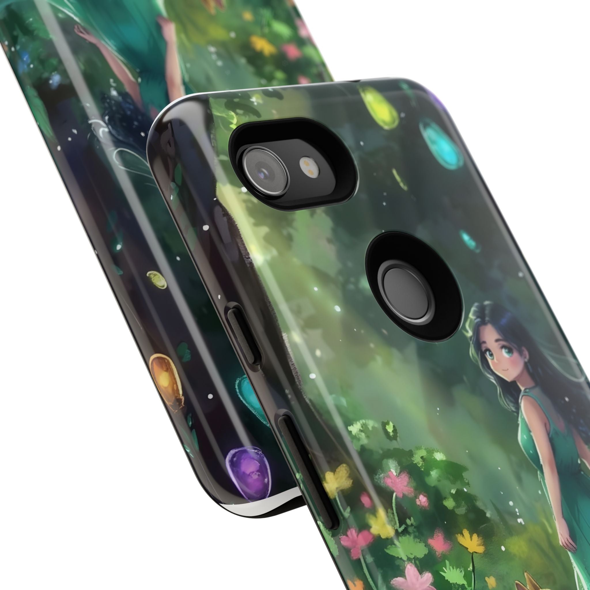 Whimsical Phone Case with Nature and Dog Artwork