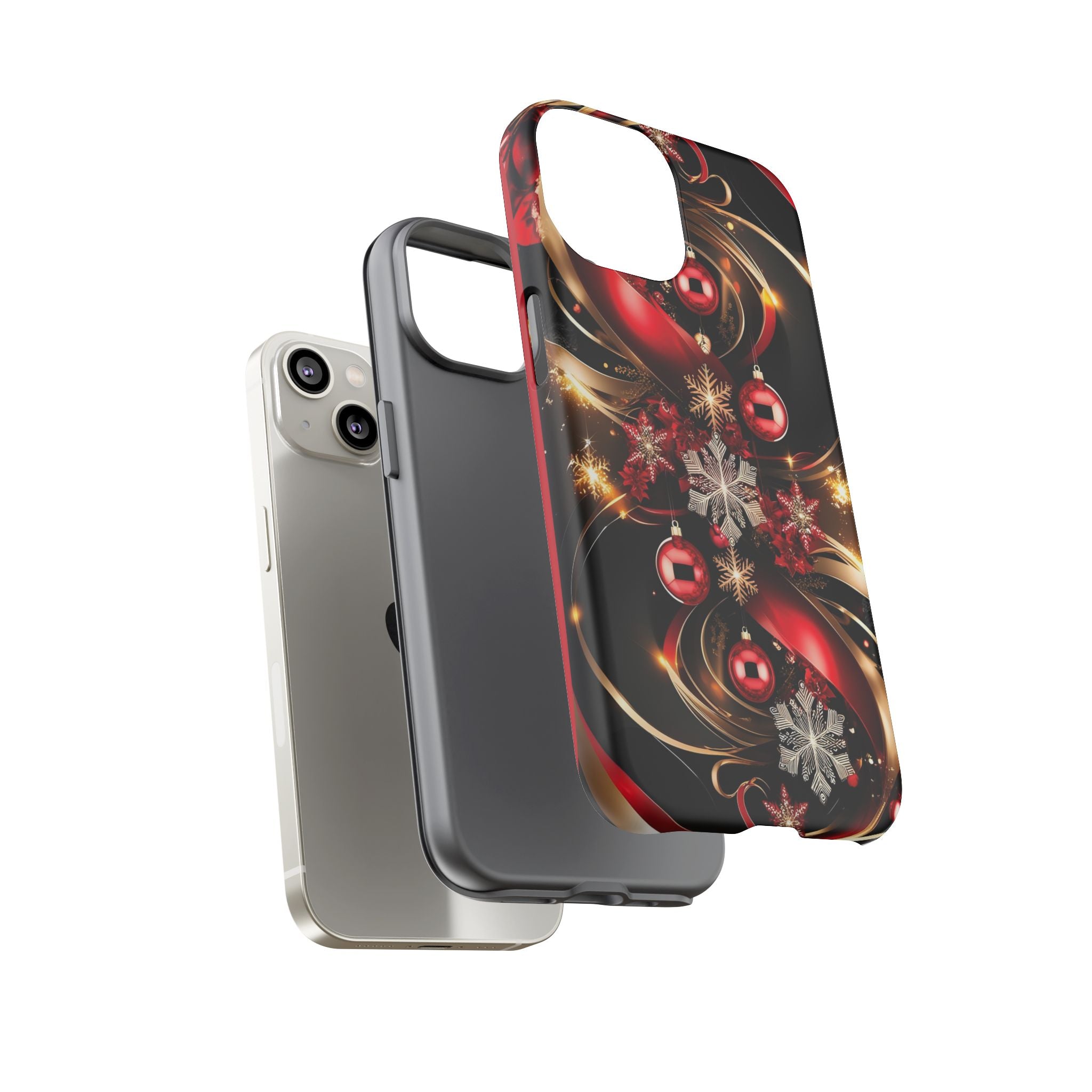 Christmas Red and Gold Phone Case - Tough Cases for Holiday Cheer