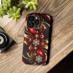 Christmas Red and Gold Phone Case - Tough Cases for Holiday Cheer