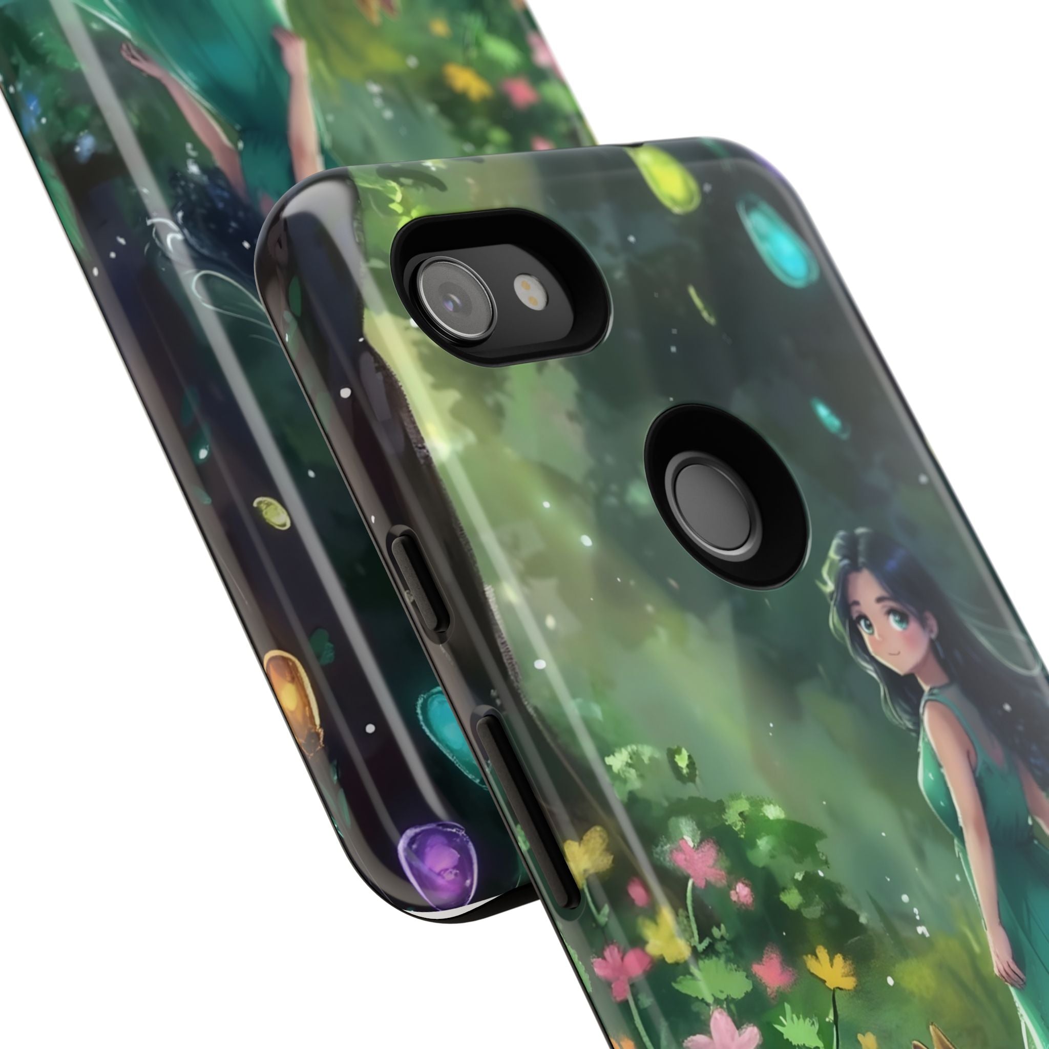Whimsical Phone Case with Nature and Dog Artwork