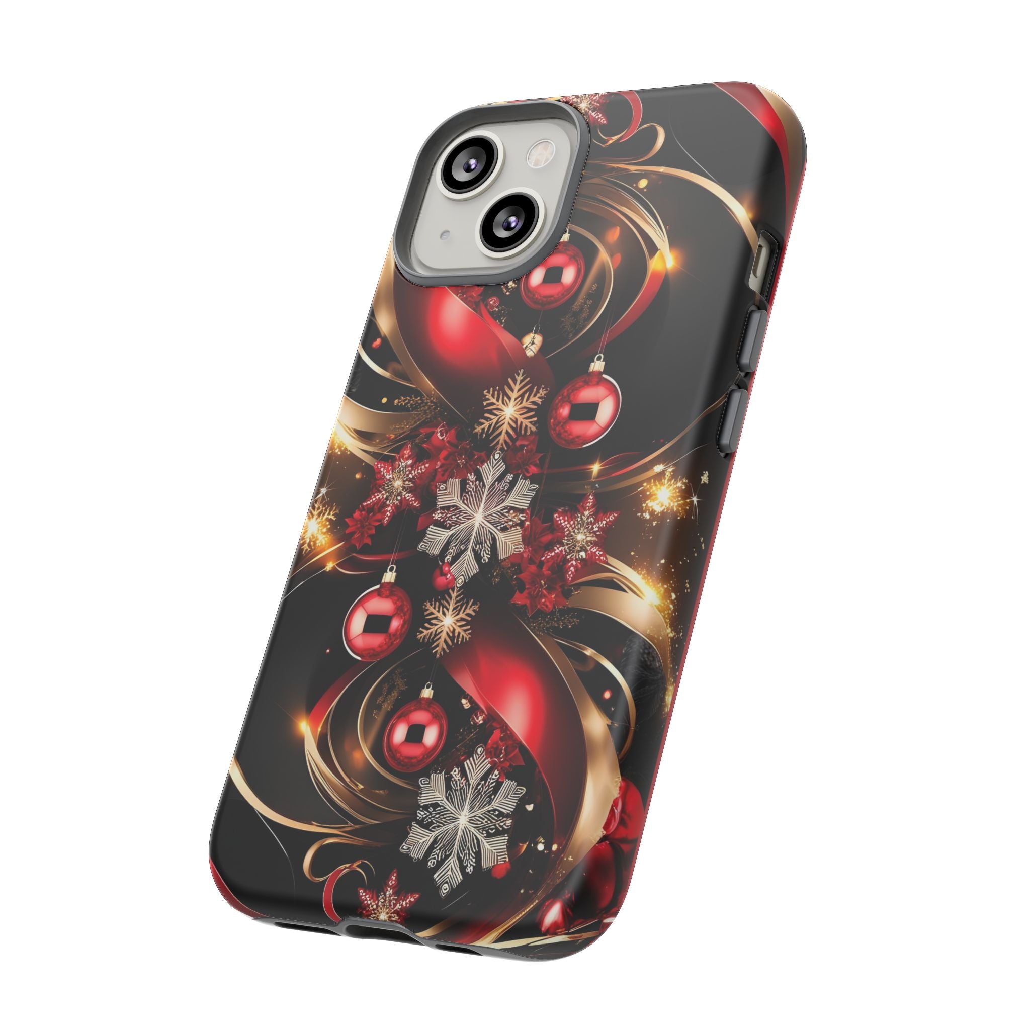 Christmas Red and Gold Phone Case - Tough Cases for Holiday Cheer