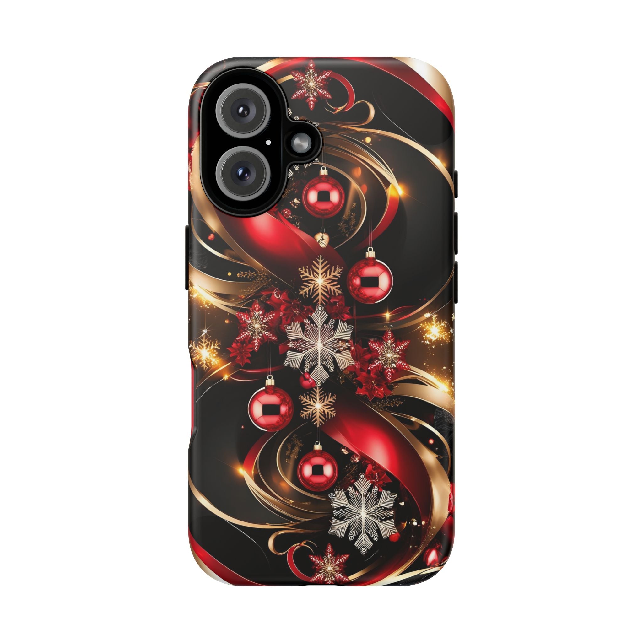 Christmas Red and Gold Phone Case - Tough Cases for Holiday Cheer