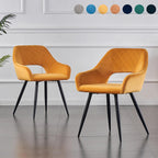A set of Ainpecca dining chairs with velvet padded seats and metal legs, available in various colors