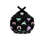 Kawaii Tech Cloud Pattern Backpack — Cute Pastel Cloud & Chip Print School Bag