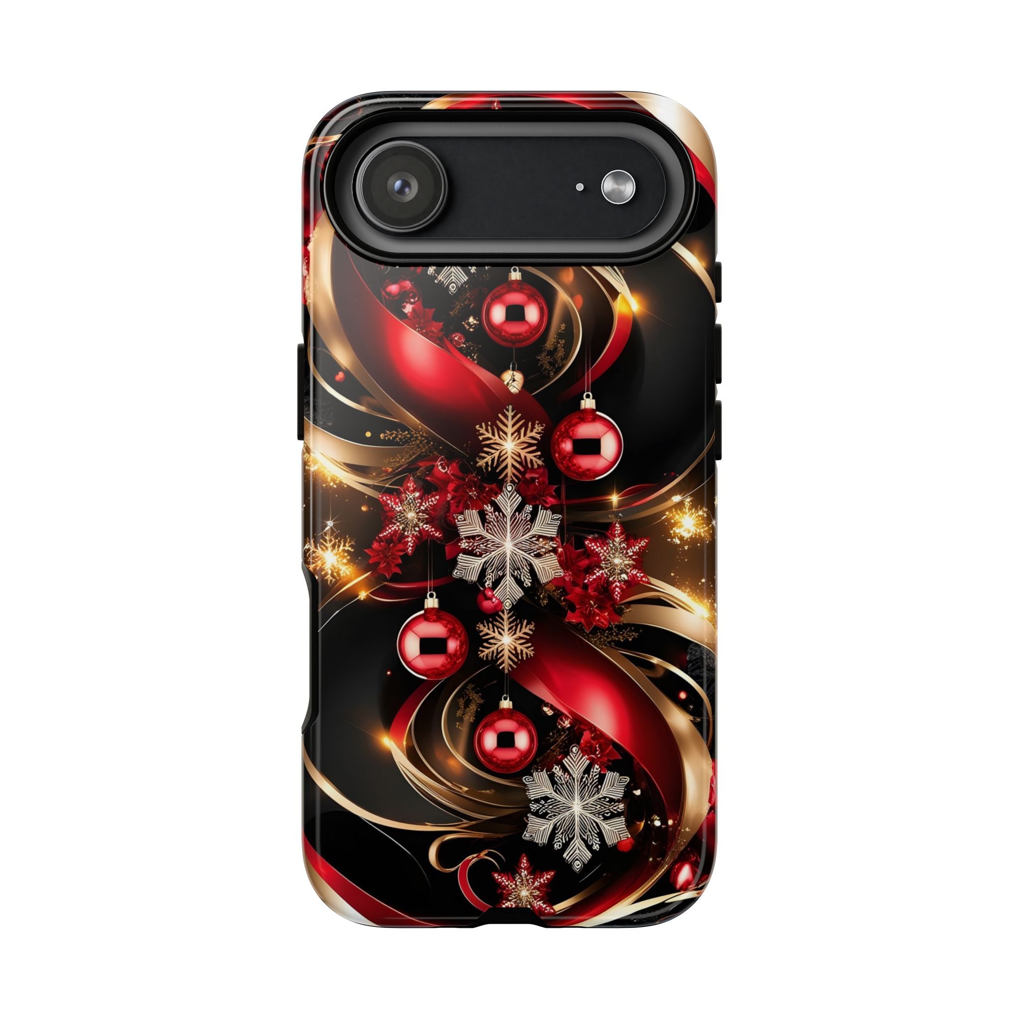 Christmas Red and Gold Phone Case - Tough Cases for Holiday Cheer