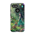 Whimsical Phone Case with Nature and Dog Artwork
