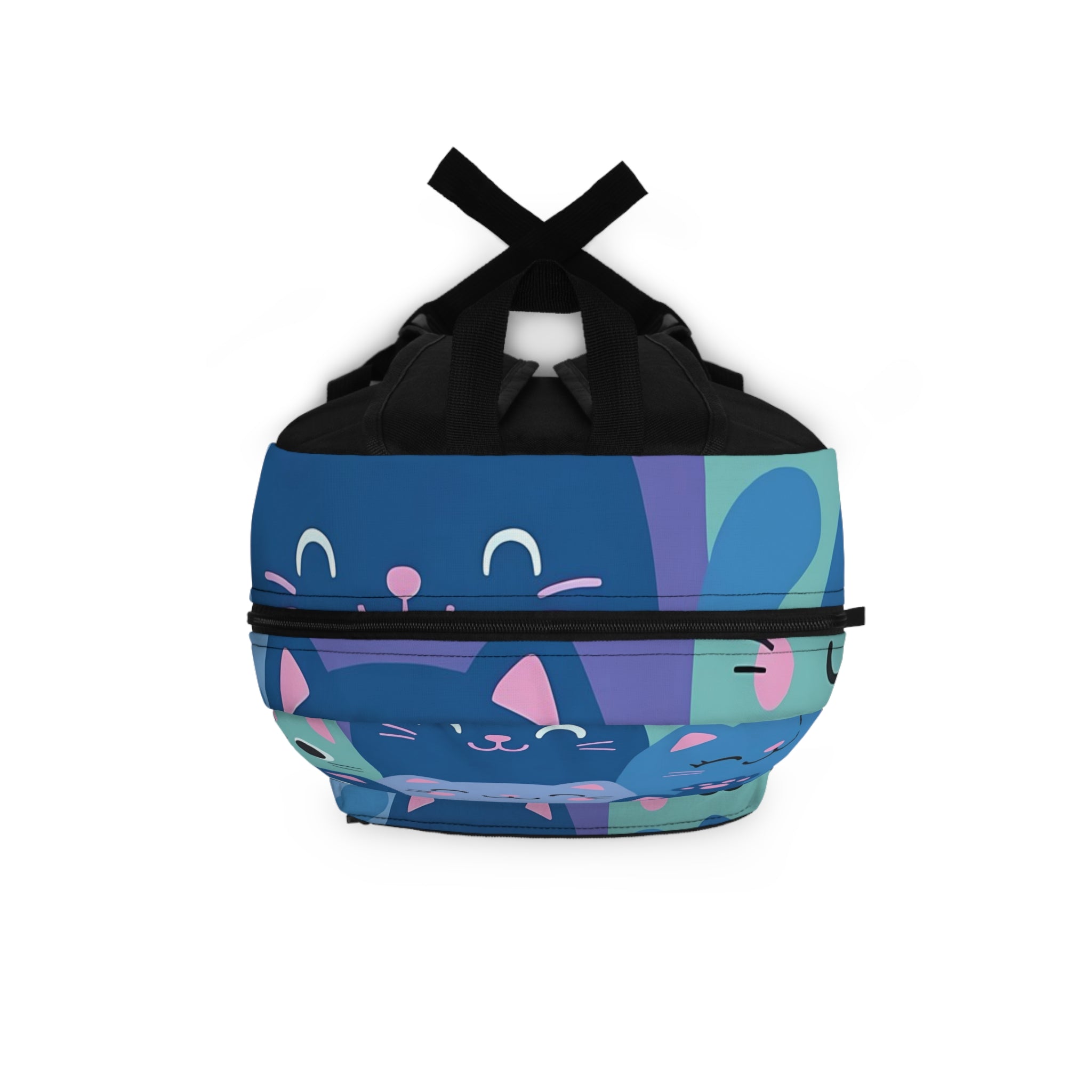 Cute Blue Cat Pattern Backpack – Aesthetic Kawaii Cat School Bag for Girls & Teens | Lightweight, Durable, Gift-Ready Everyday Carry with Playful Blue Kitty Print