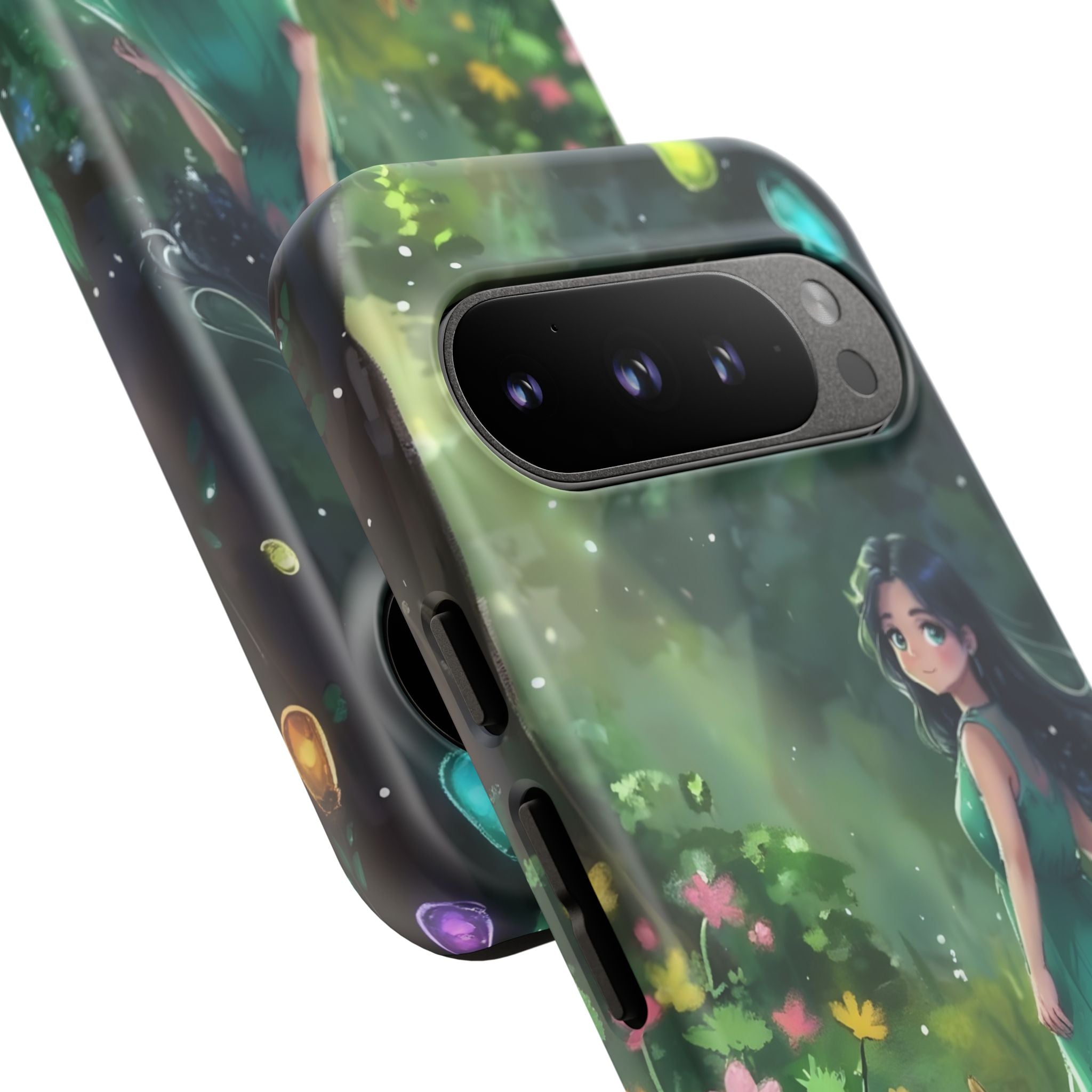 Whimsical Phone Case with Nature and Dog Artwork