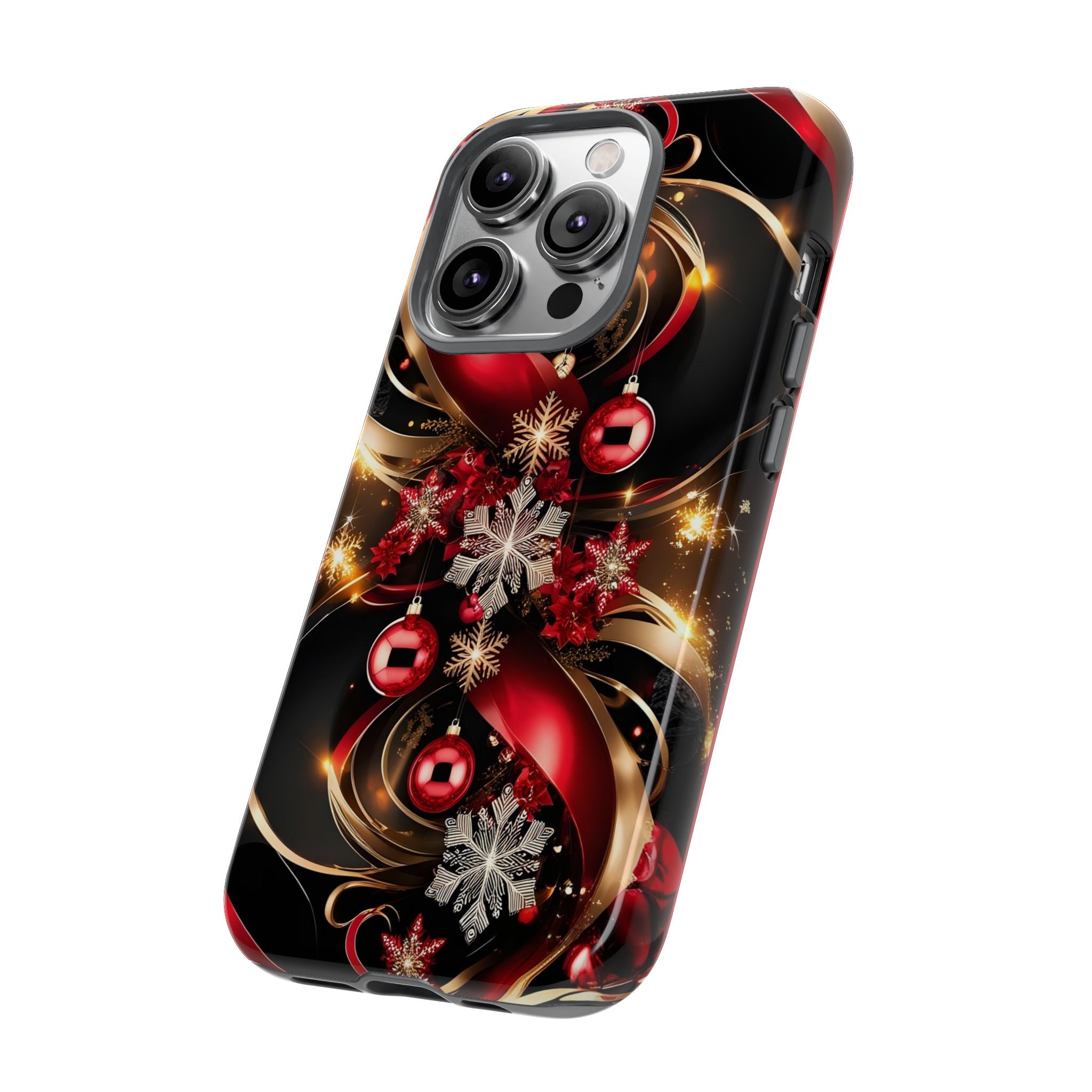 Christmas Red and Gold Phone Case - Tough Cases for Holiday Cheer