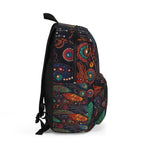 Bohemian Peacock Feather Backpack — Colorful Tribal Feather Print School Bag