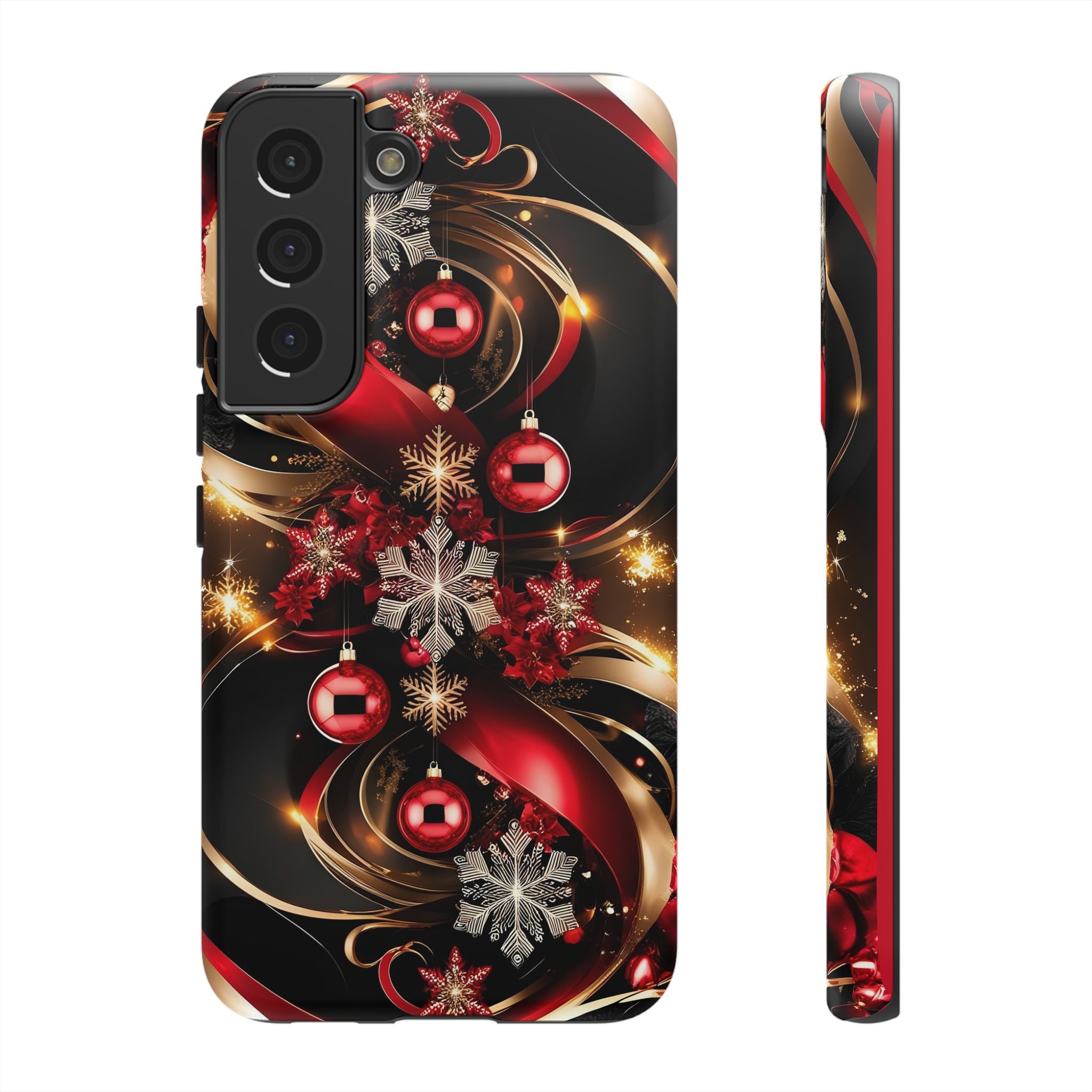 Christmas Red and Gold Phone Case - Tough Cases for Holiday Cheer