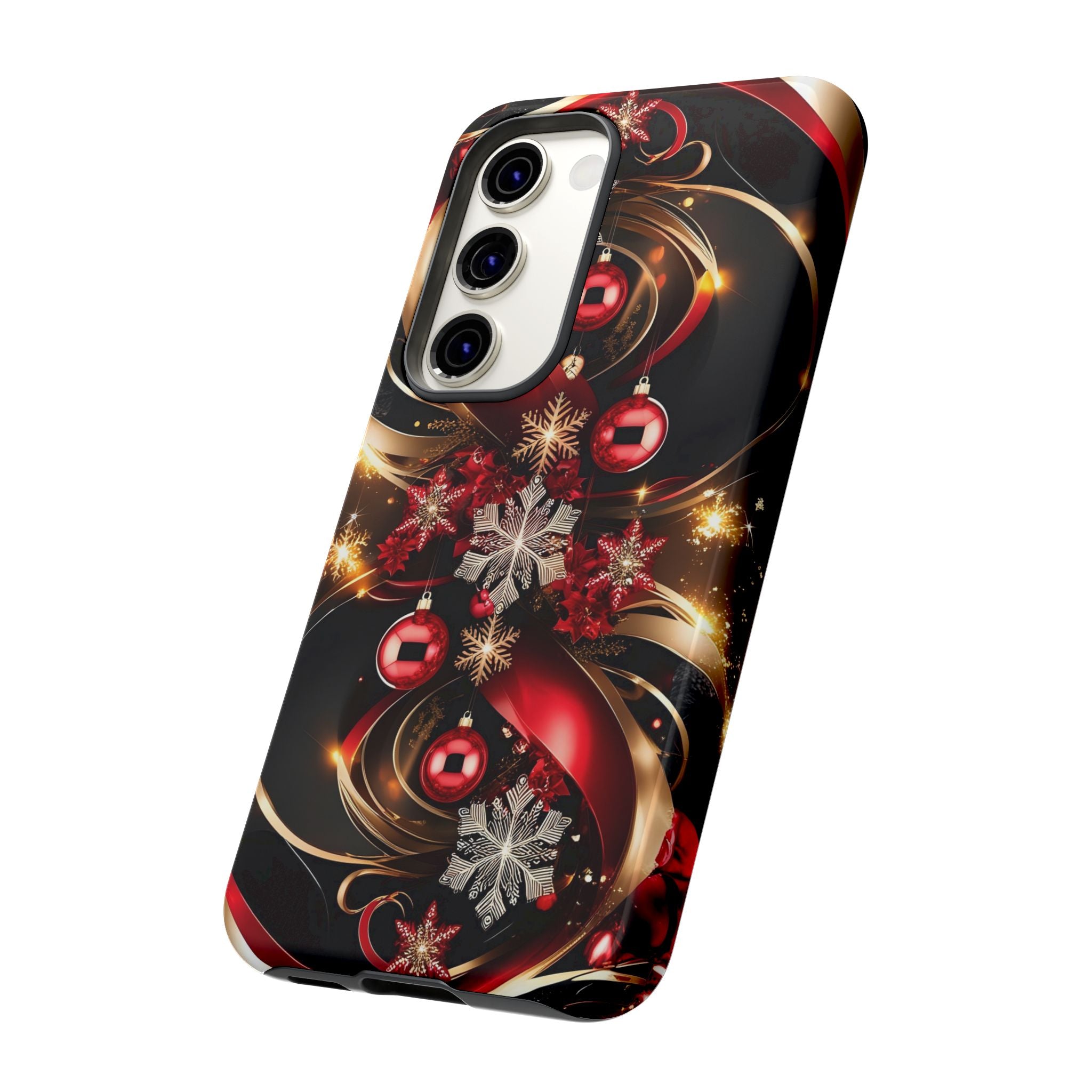 Christmas Red and Gold Phone Case - Tough Cases for Holiday Cheer