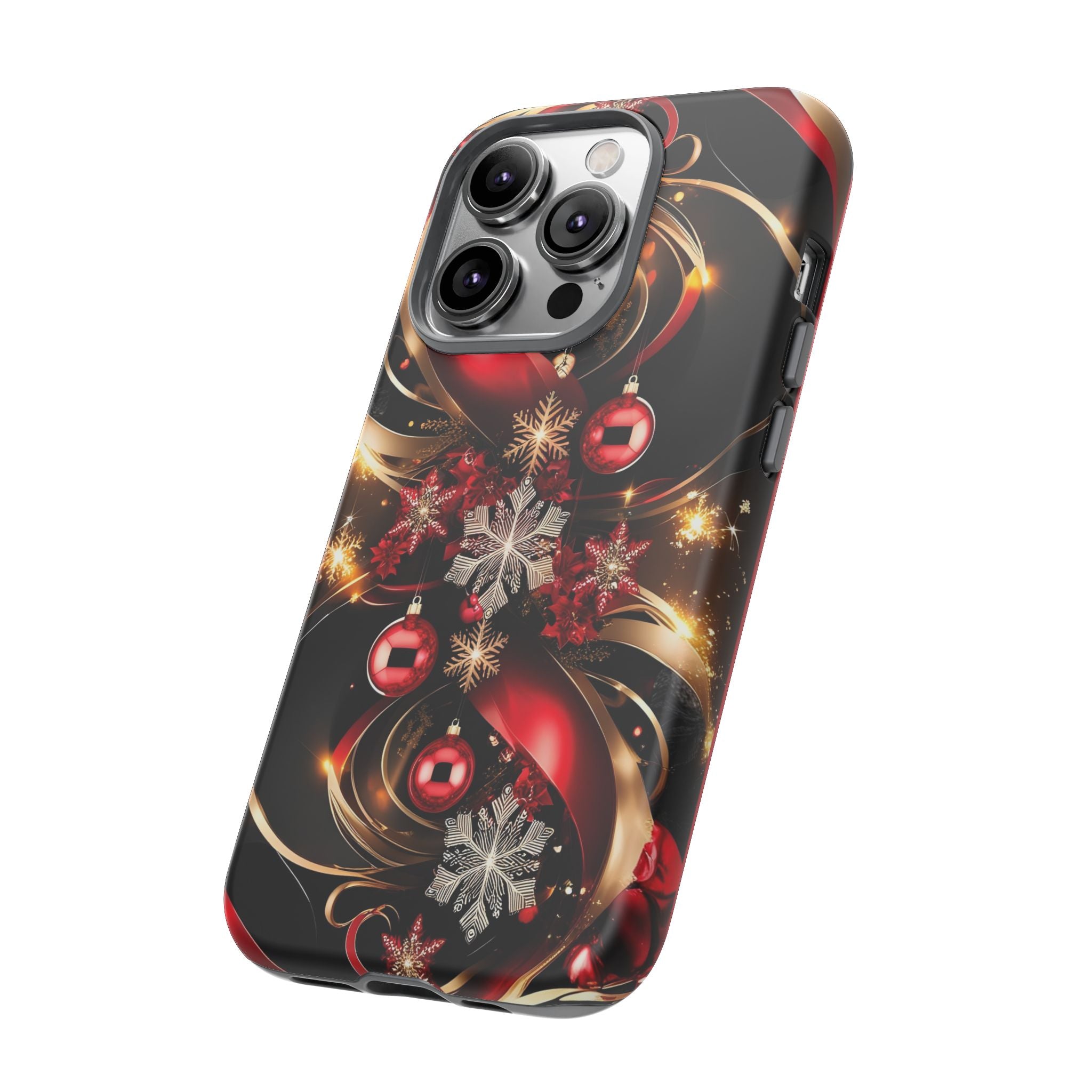 Christmas Red and Gold Phone Case - Tough Cases for Holiday Cheer