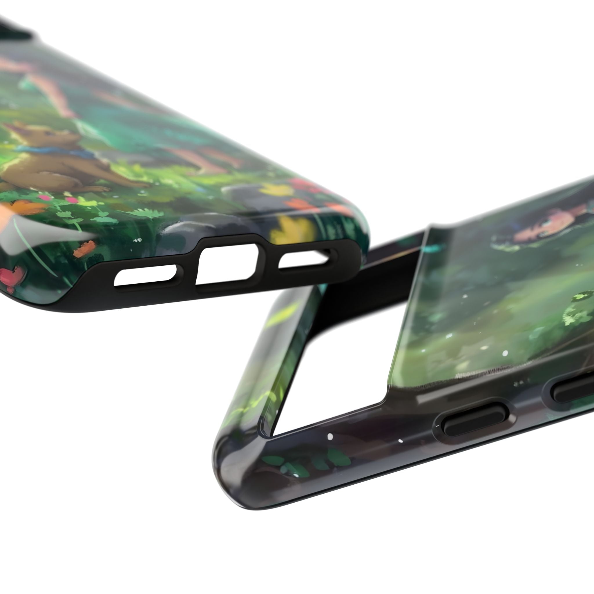Whimsical Phone Case with Nature and Dog Artwork