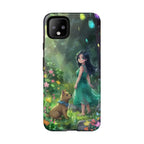 Whimsical Phone Case with Nature and Dog Artwork