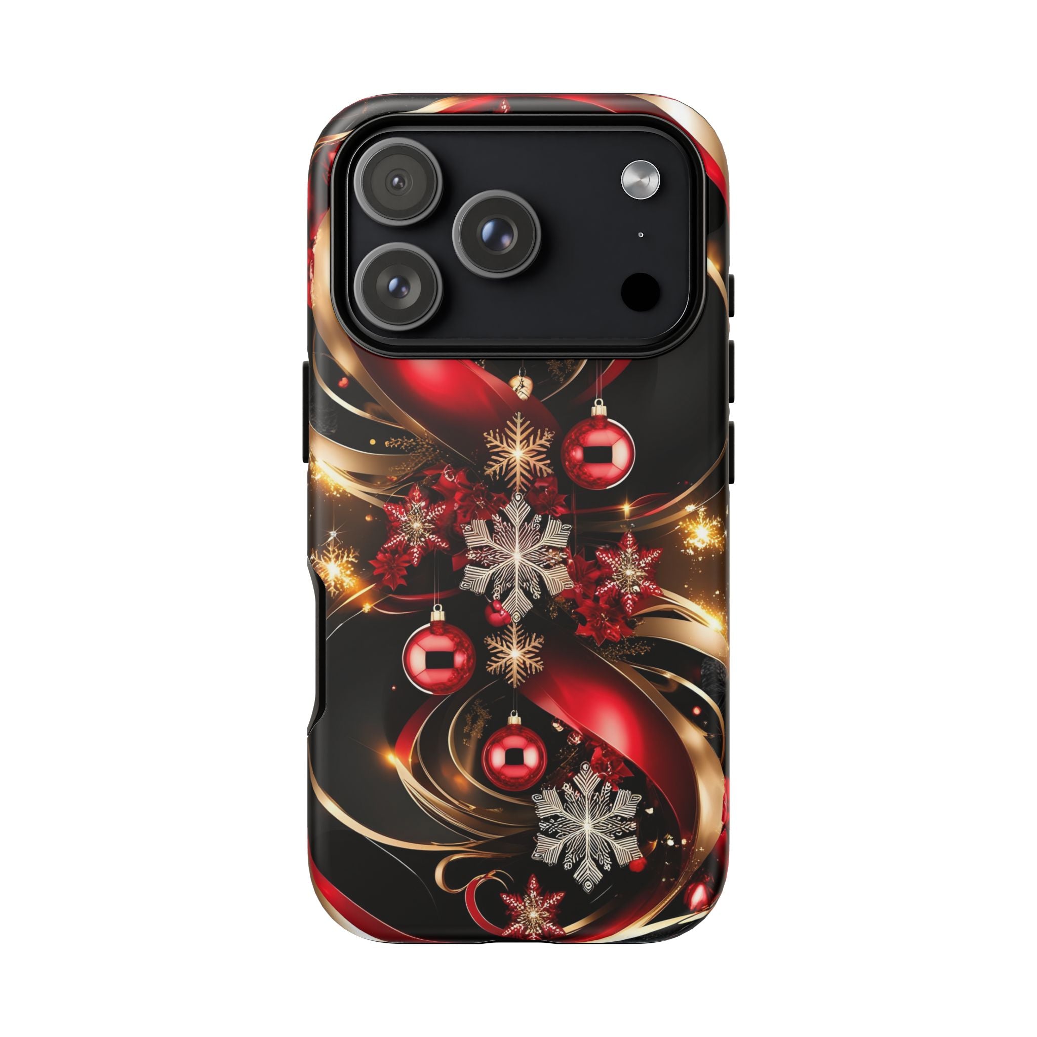Christmas Red and Gold Phone Case - Tough Cases for Holiday Cheer