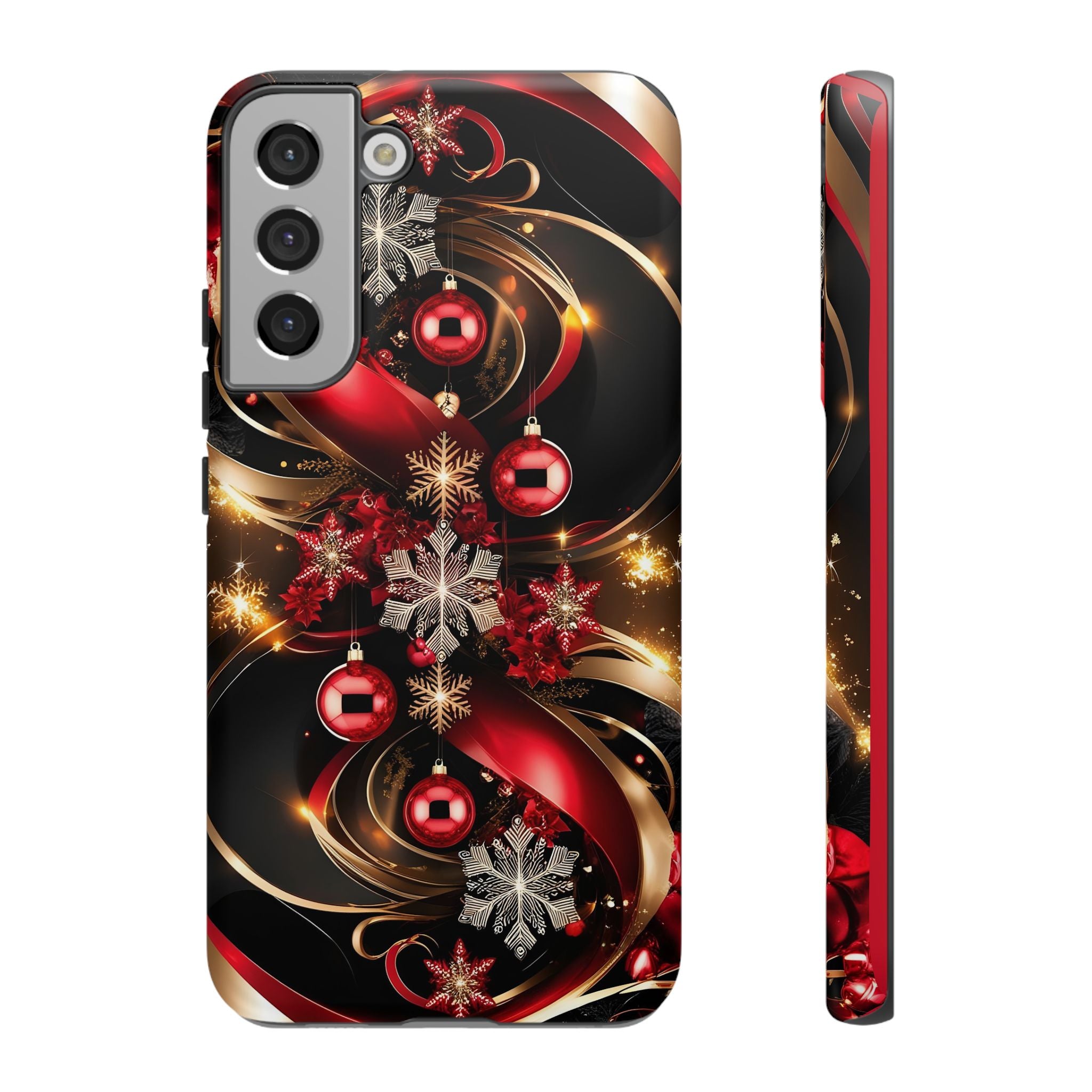 Christmas Red and Gold Phone Case - Tough Cases for Holiday Cheer