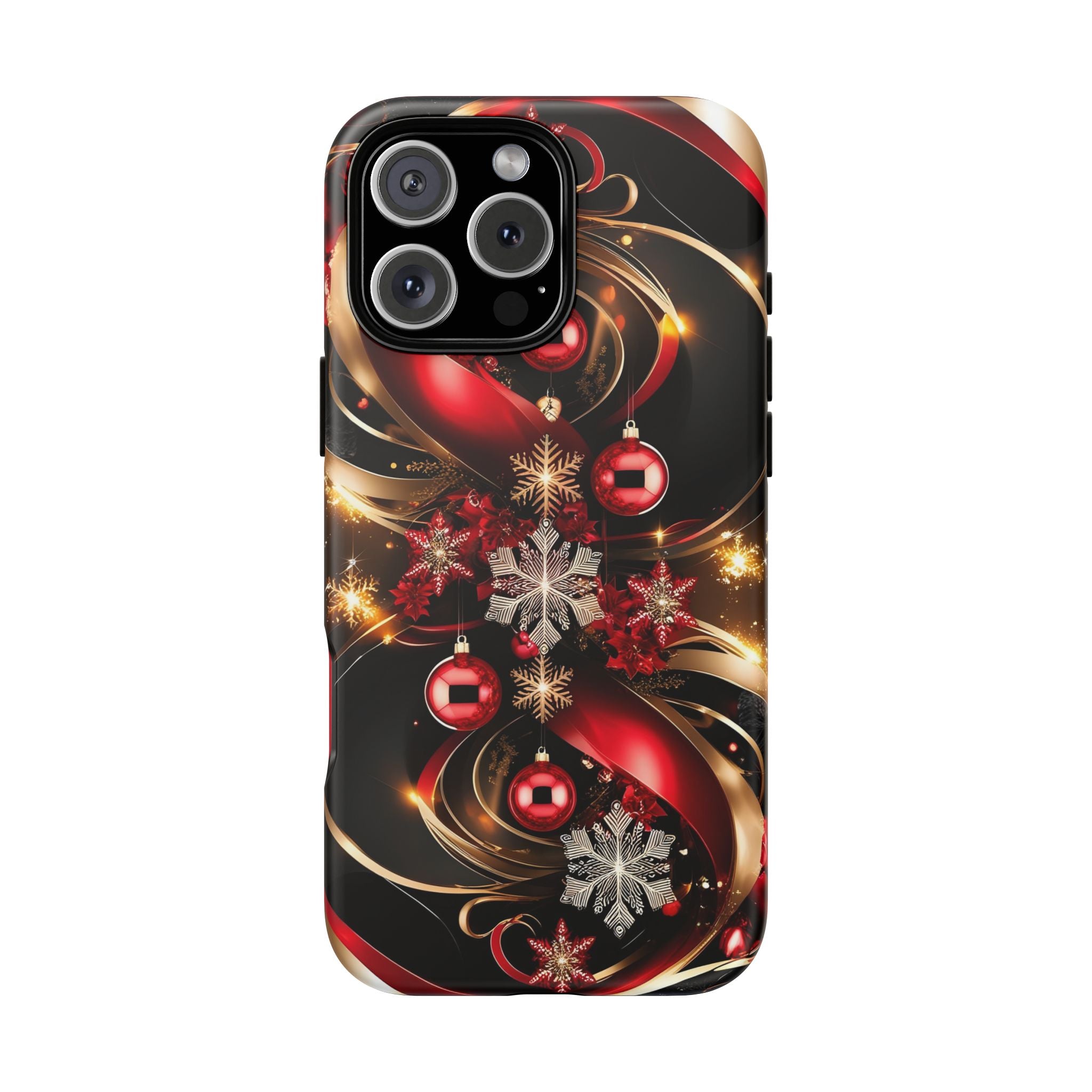 Christmas Red and Gold Phone Case - Tough Cases for Holiday Cheer