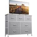 Wlive 7-Drawer Fabric Dresser - Light Gray
