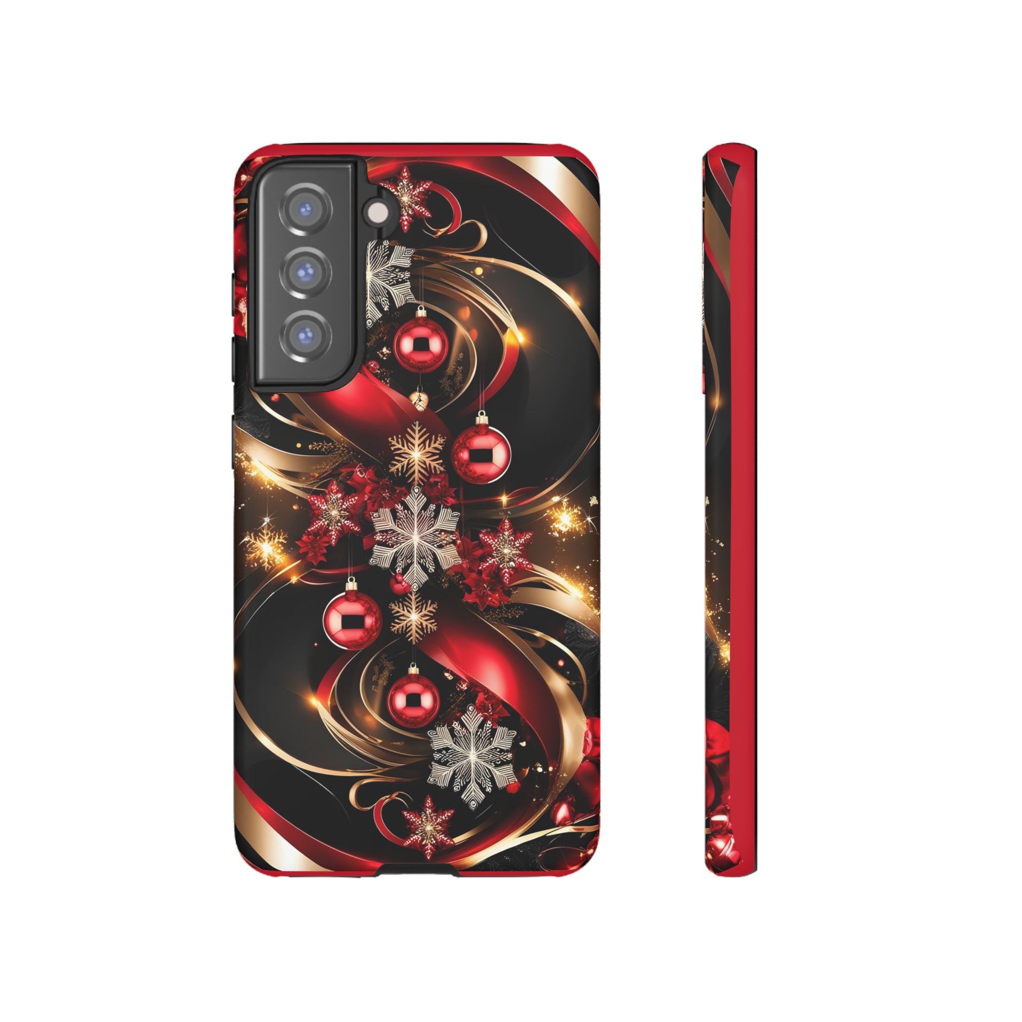 Christmas Red and Gold Phone Case - Tough Cases for Holiday Cheer