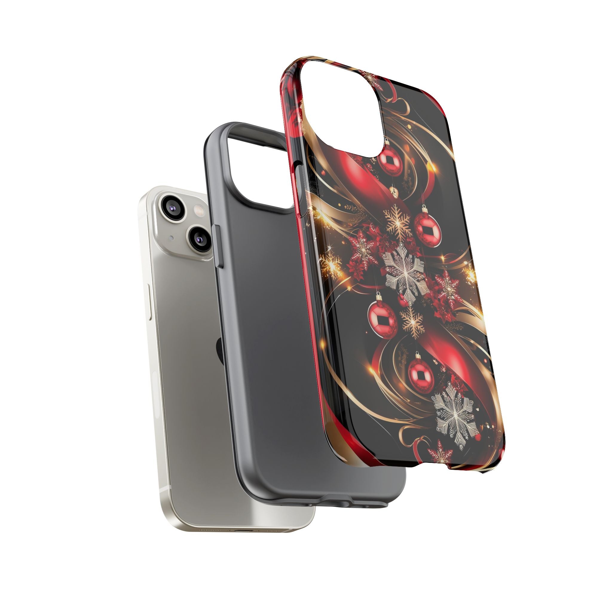 Christmas Red and Gold Phone Case - Tough Cases for Holiday Cheer