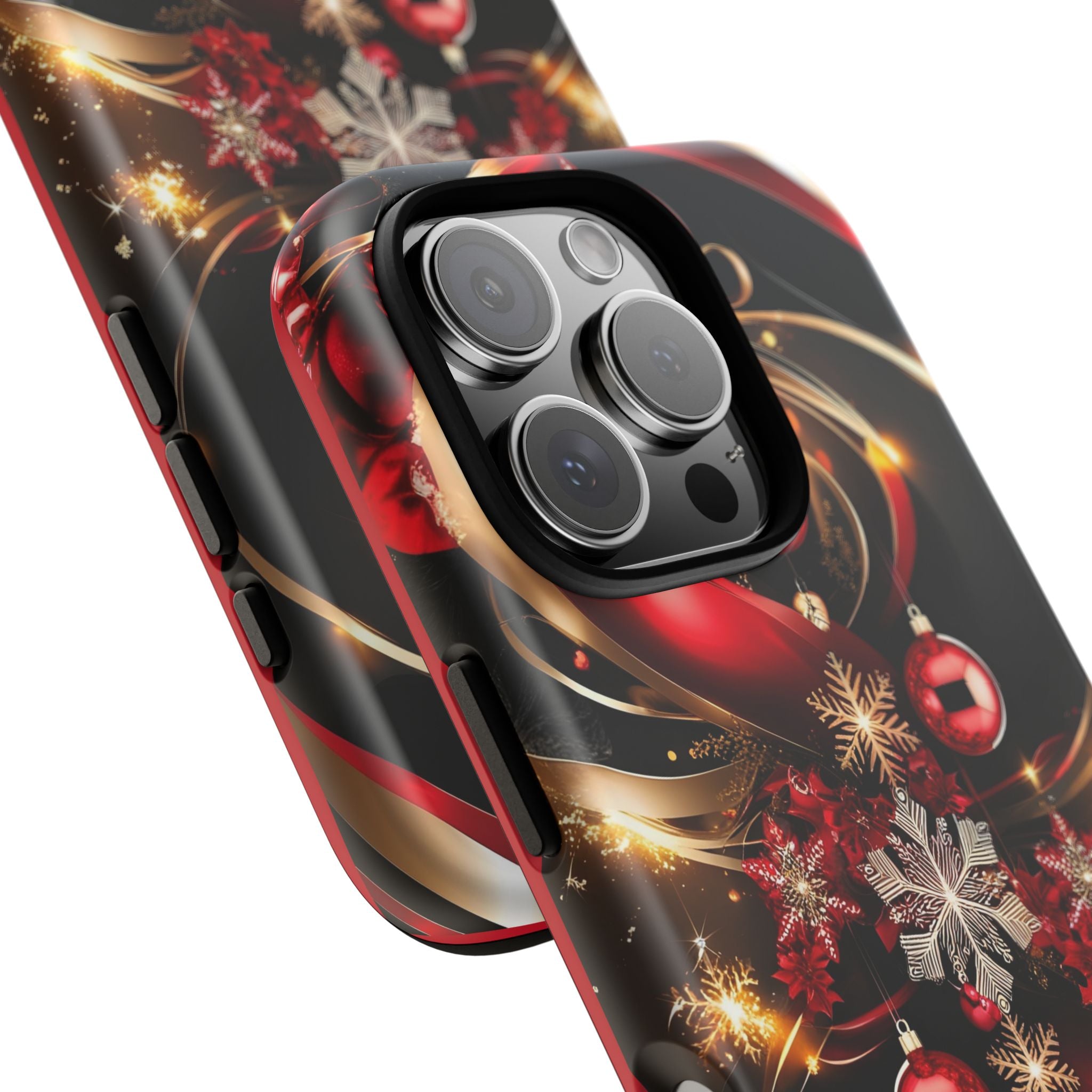 Christmas Red and Gold Phone Case - Tough Cases for Holiday Cheer