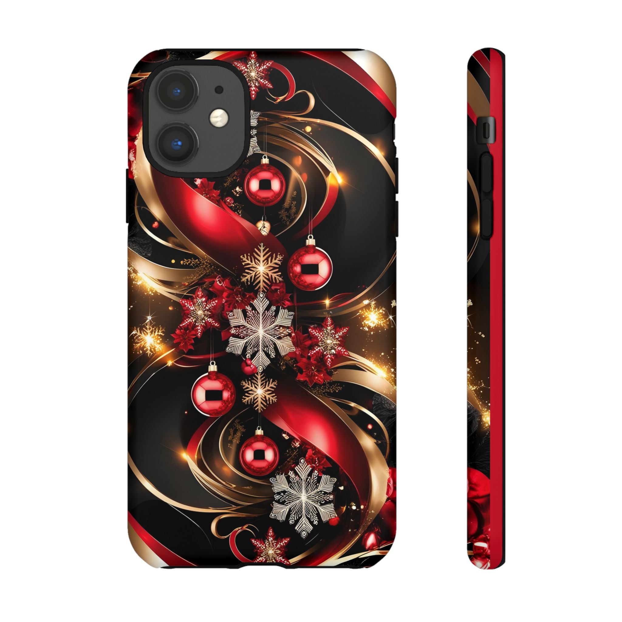 Christmas Red and Gold Phone Case - Tough Cases for Holiday Cheer