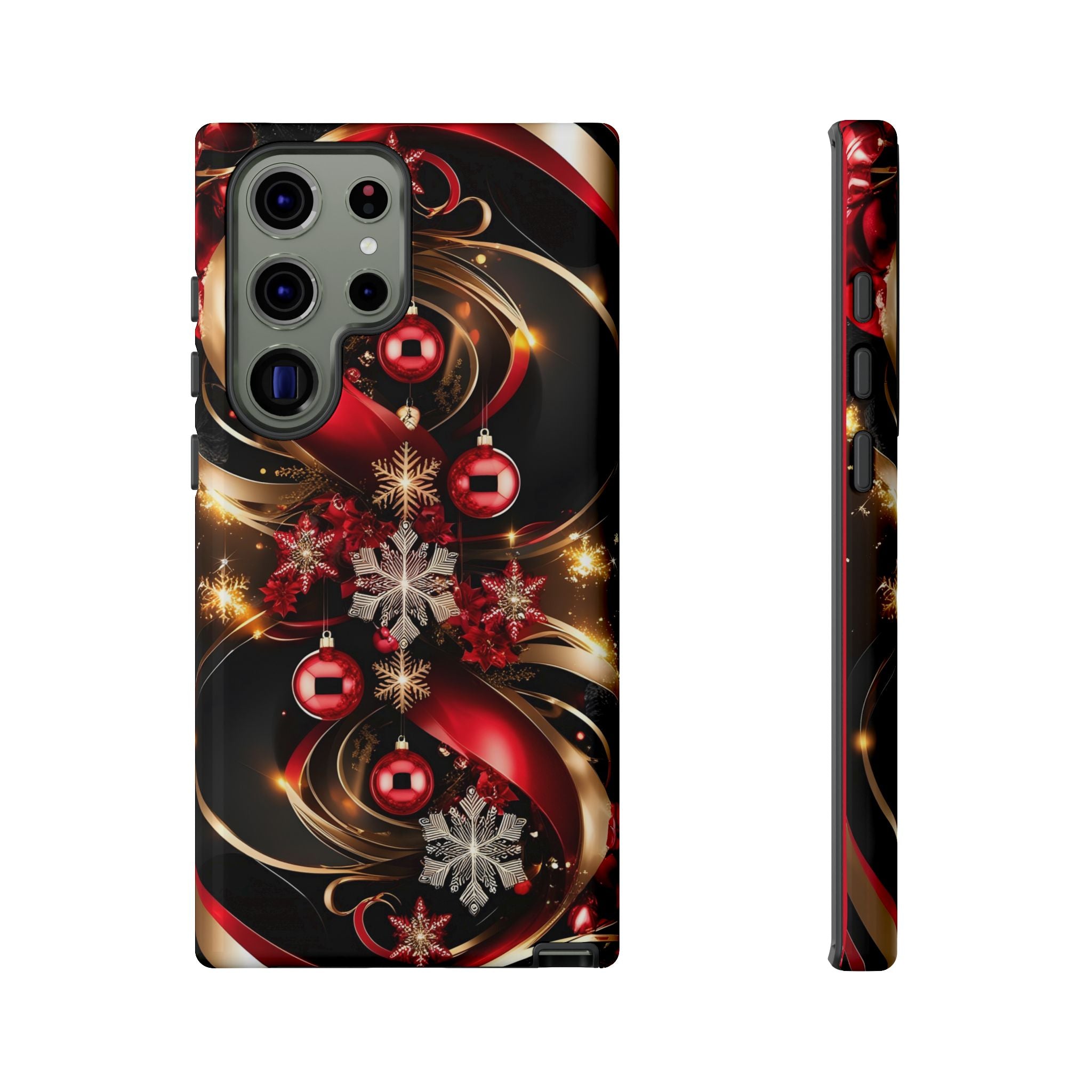 Christmas Red and Gold Phone Case - Tough Cases for Holiday Cheer