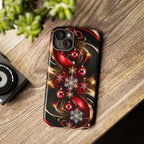 Christmas Red and Gold Phone Case - Tough Cases for Holiday Cheer
