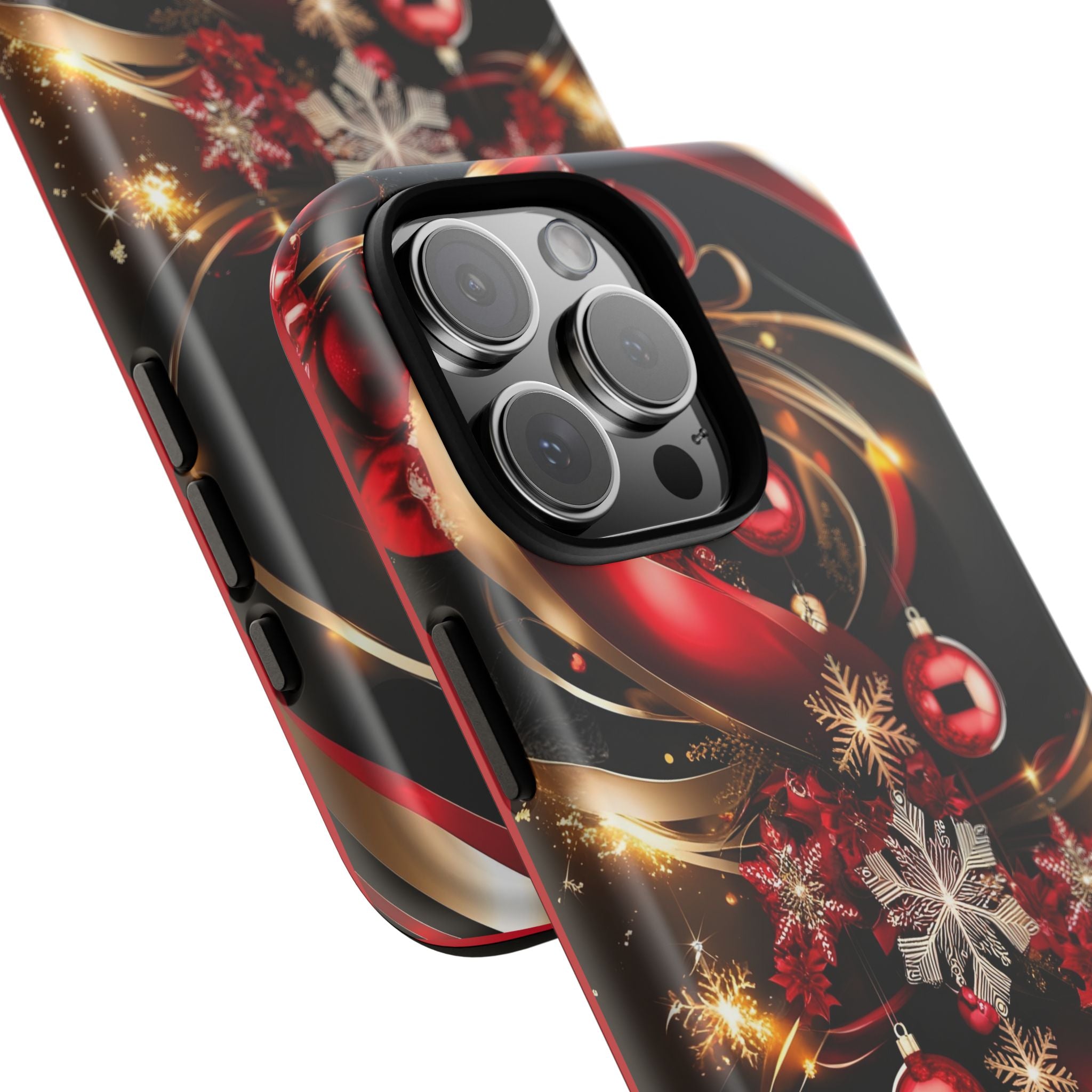 Christmas Red and Gold Phone Case - Tough Cases for Holiday Cheer