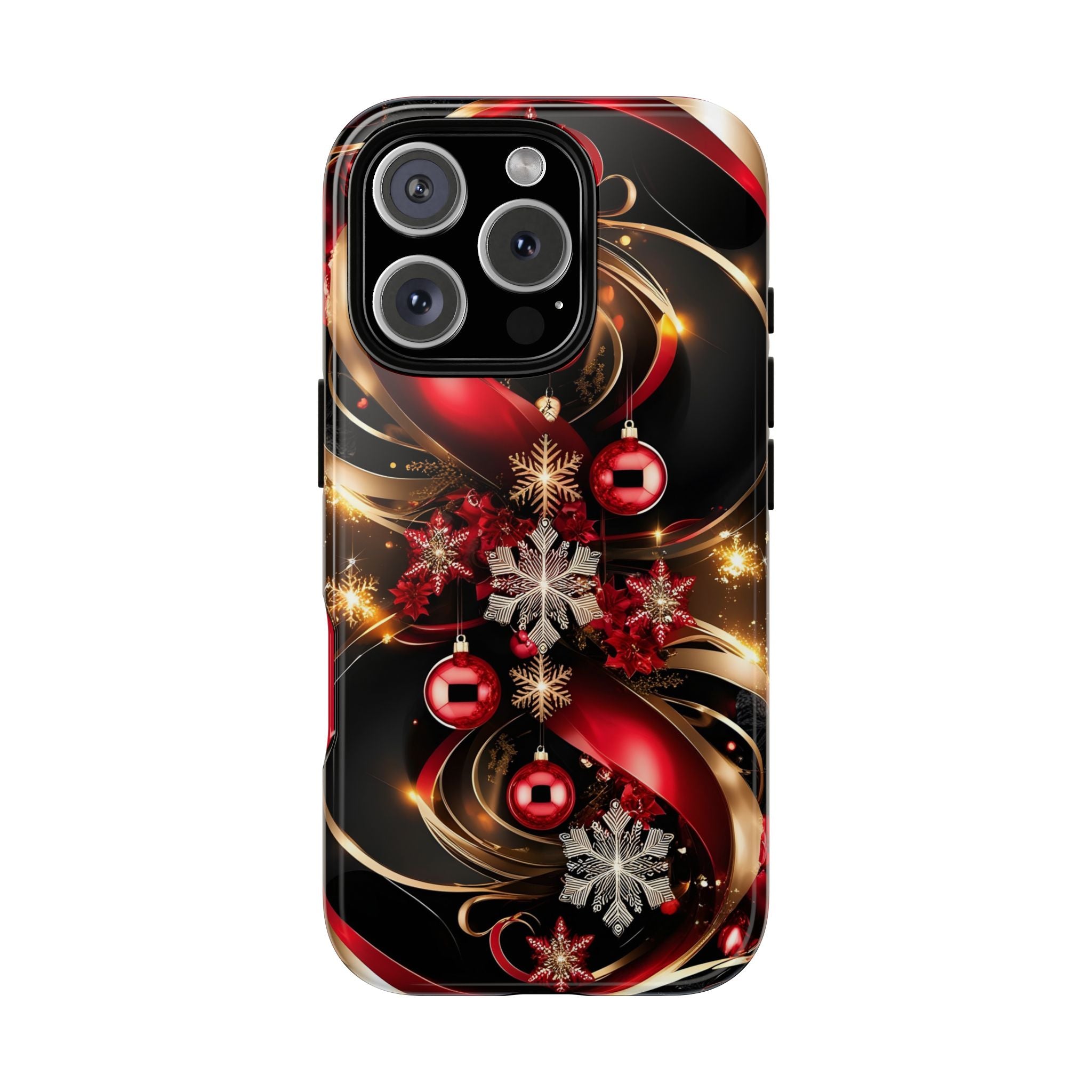 Christmas Red and Gold Phone Case - Tough Cases for Holiday Cheer