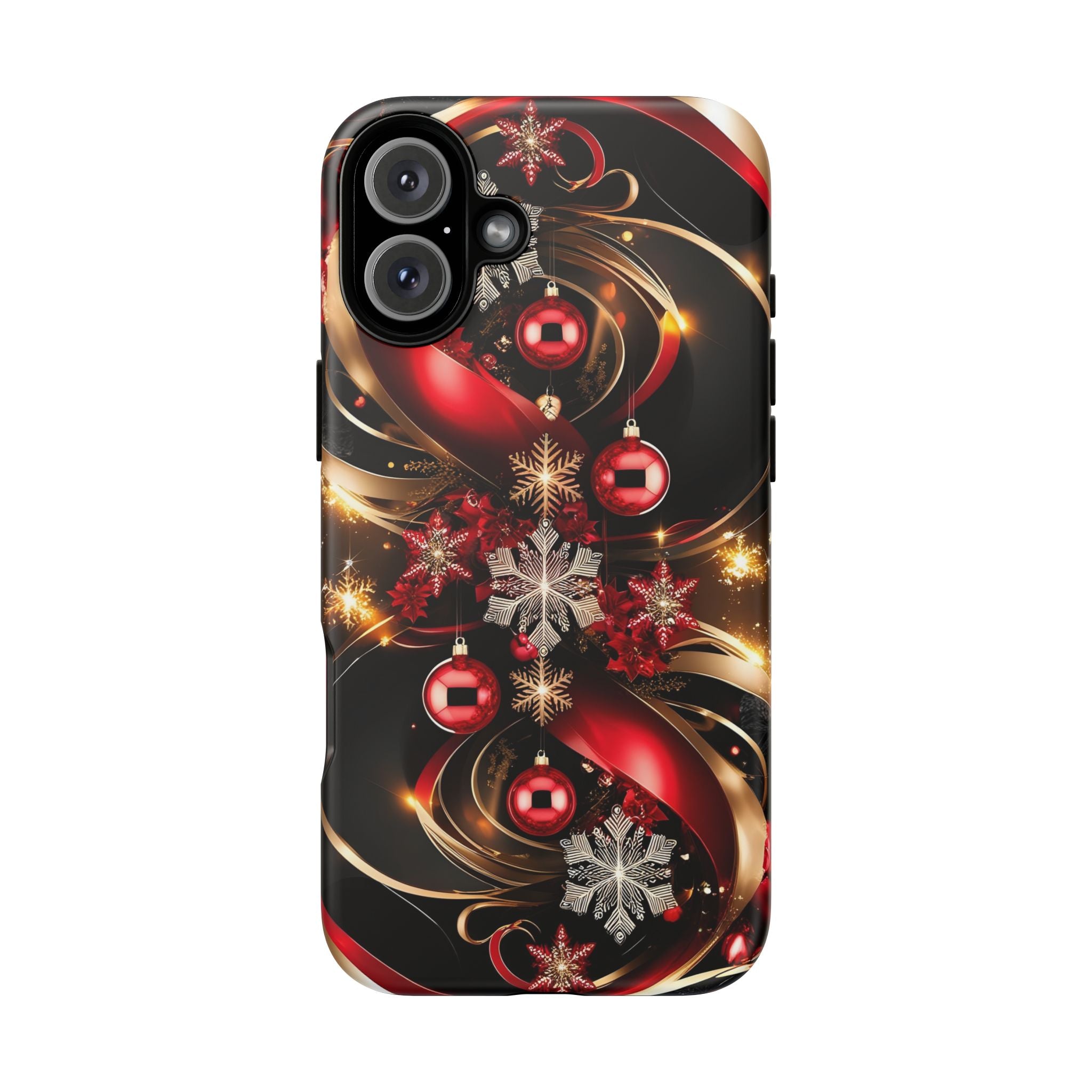 Christmas Red and Gold Phone Case - Tough Cases for Holiday Cheer