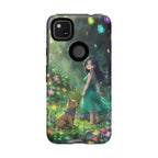 Whimsical Phone Case with Nature and Dog Artwork