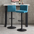 Ainpecca-Official Store Ainpecca Velvet Bar Stools Set of 2 with Diamo