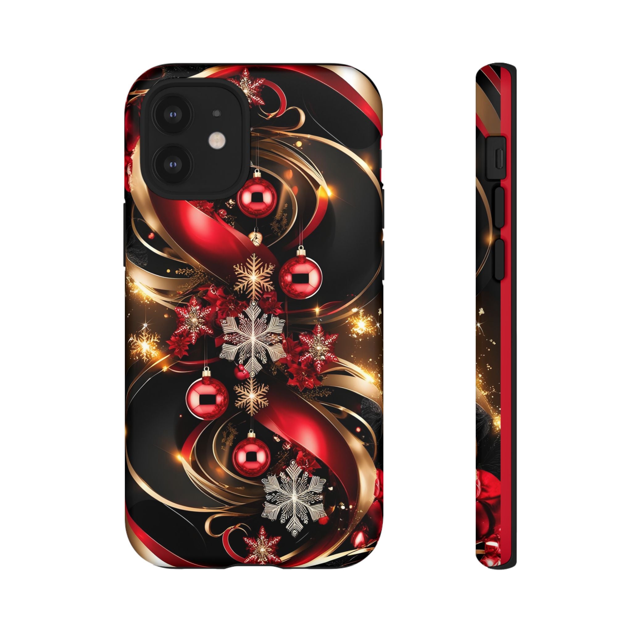 Christmas Red and Gold Phone Case - Tough Cases for Holiday Cheer