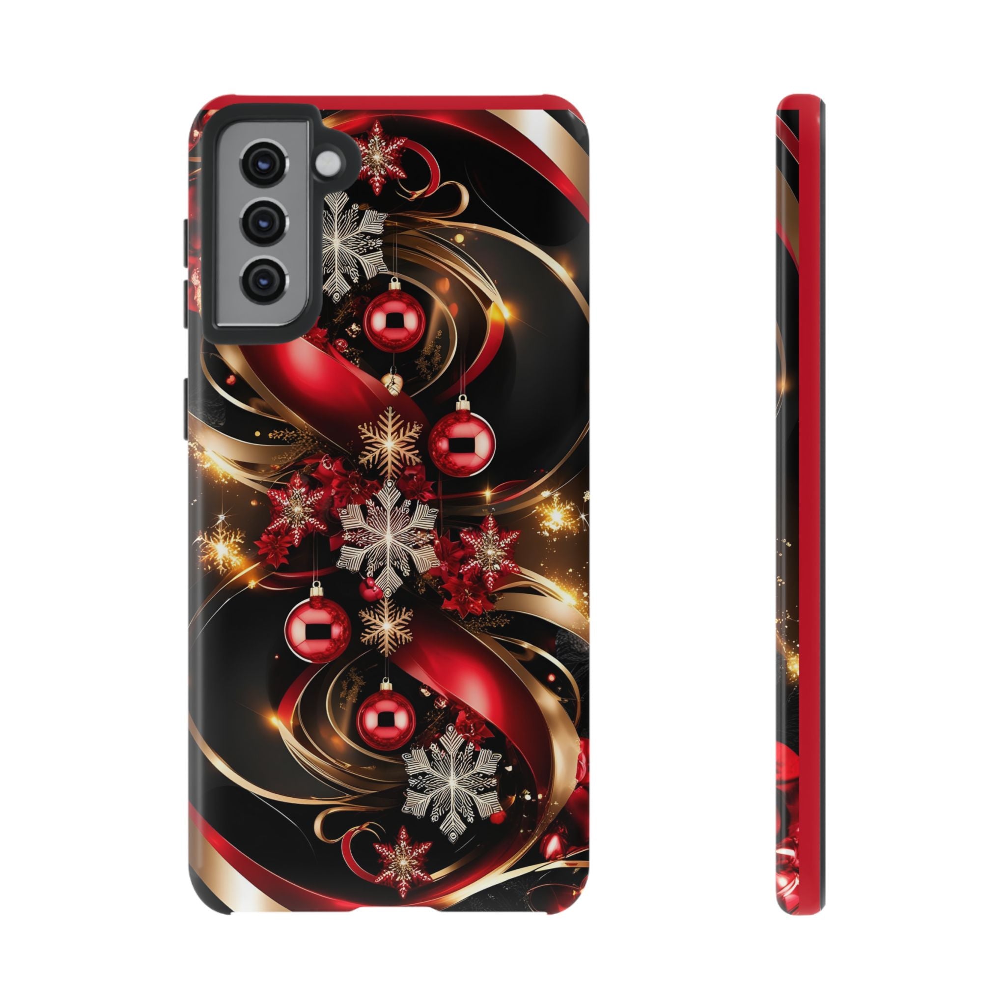 Christmas Red and Gold Phone Case - Tough Cases for Holiday Cheer